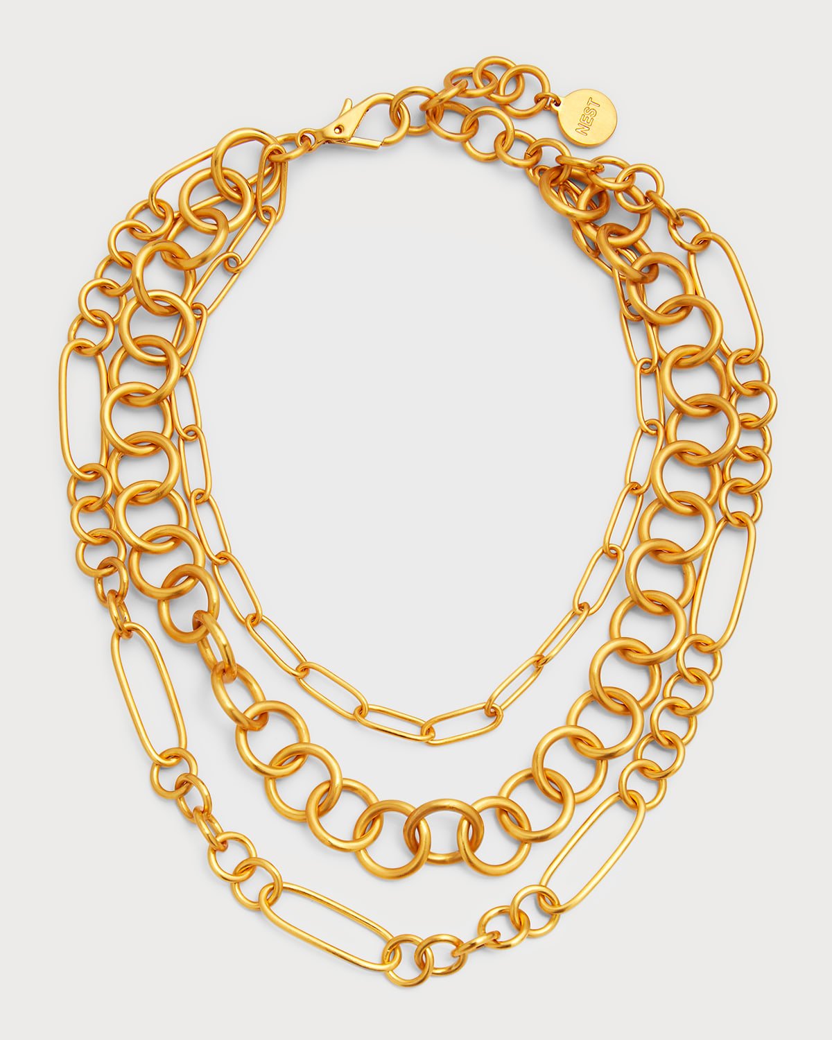 NEST Jewelry 24K Gold-Plated Multi-Layer Chain Necklace