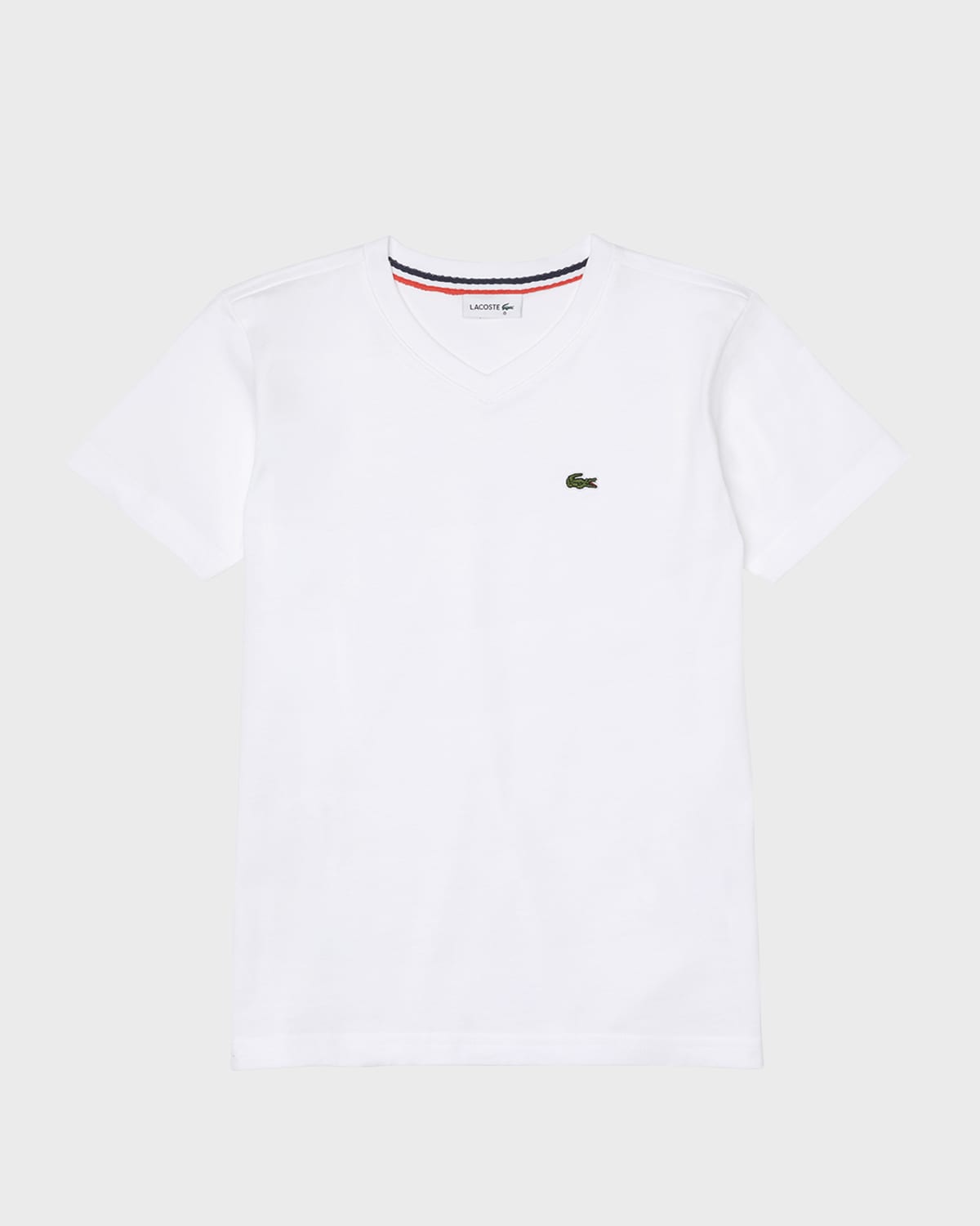 Lacoste Solid V-neck T-shirt In 001 White