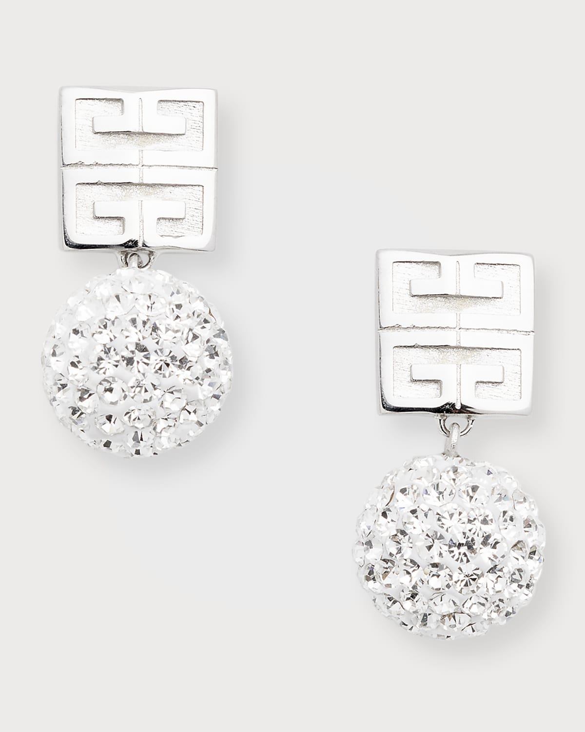 Shop Givenchy 4g Crystal Stud Earrings In Silvery