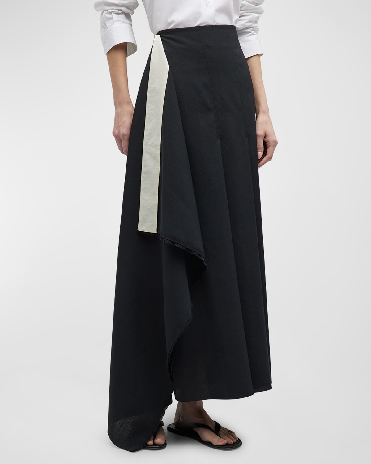 The Row Bines Wrap front Maxi Skirt In Black ModeSens