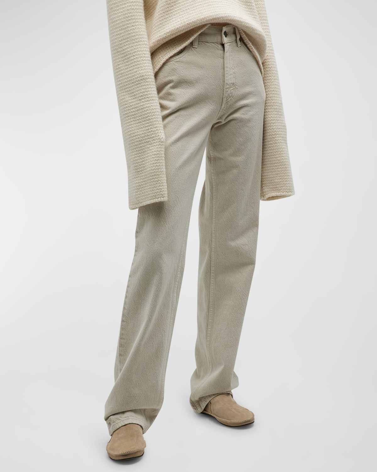 The Row Carlton Straight-leg Jeans In Ecru