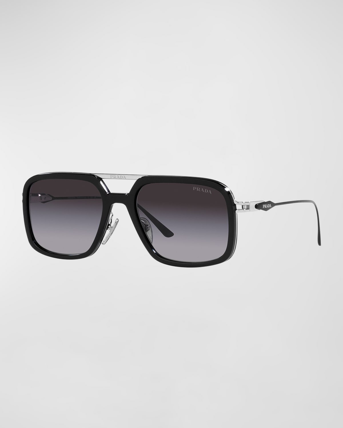 Men's Double-Bridge Rectangle Sunglasses