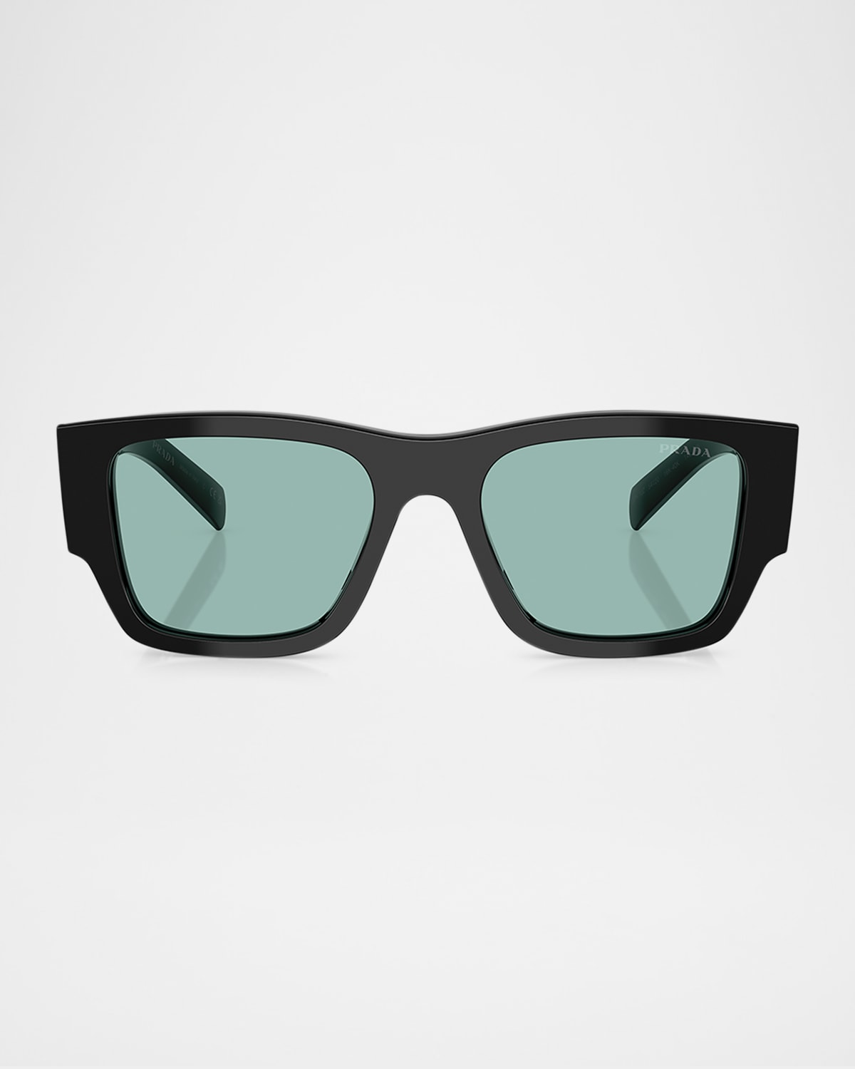 PRADA MEN'S TRIANGLE LOGO BICOLOR RECTANGLE SUNGLASSES 