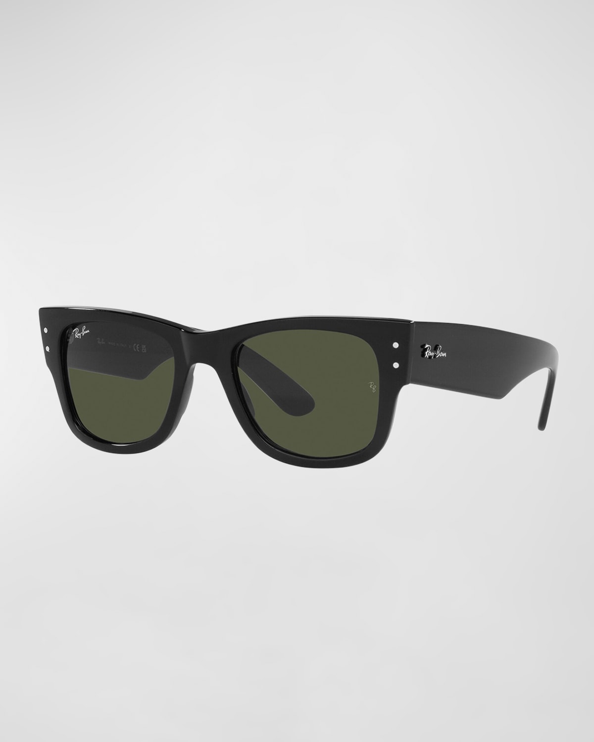 Ray Ban Sunglasses Unisex Mega Wayfarer - Black Frame Green Lenses Polarized 51-21 In Black