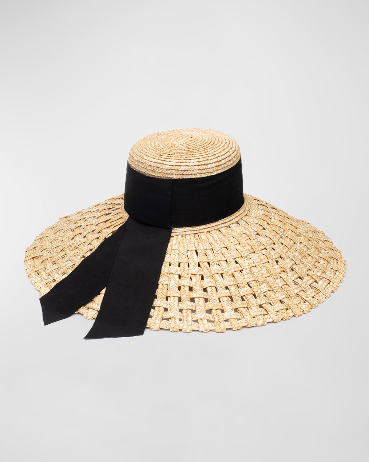 Mirabel Natural Straw Wide-Brim Sun Hat