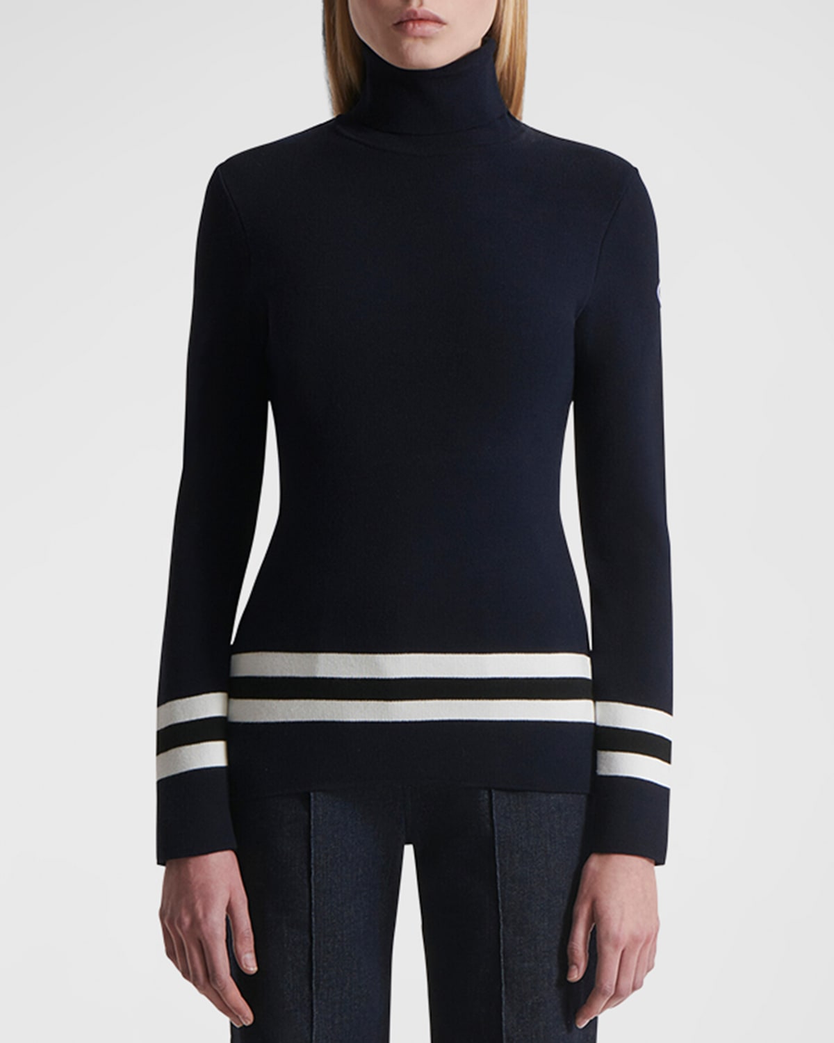 Judith Knit Turtleneck with Striped Detail