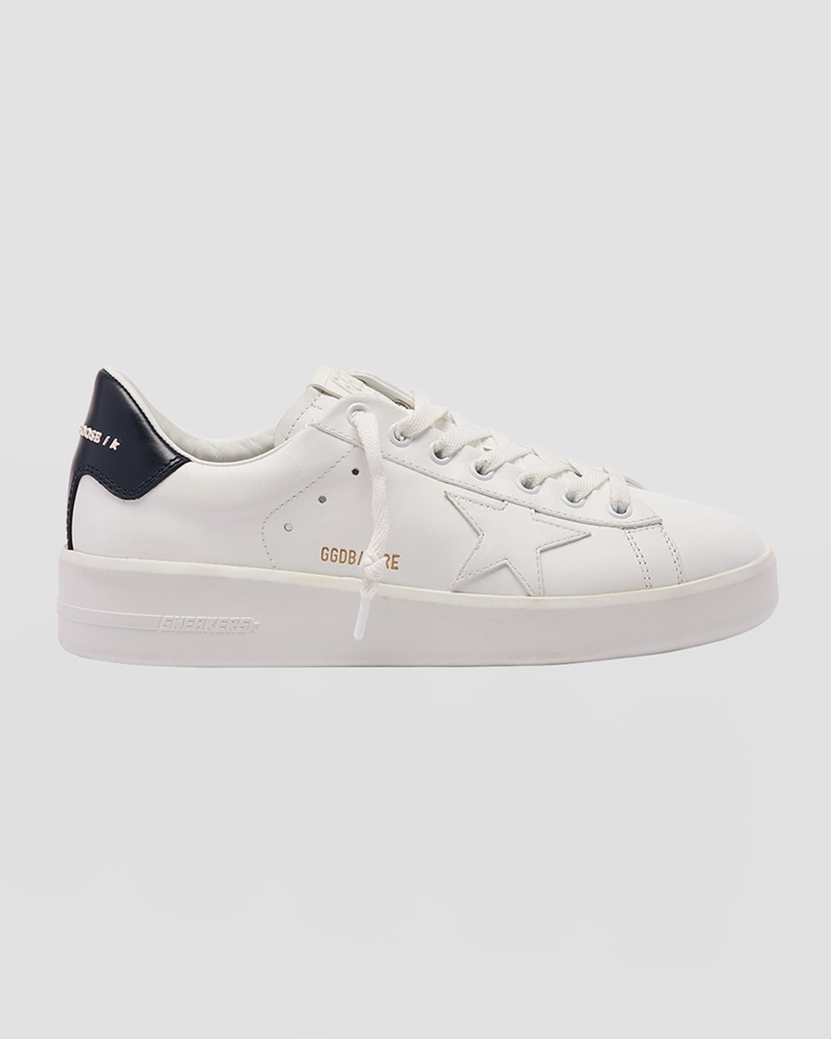 Golden Goose Pure Star Bicolor Leather Low-top Sneakers In Whiteblue