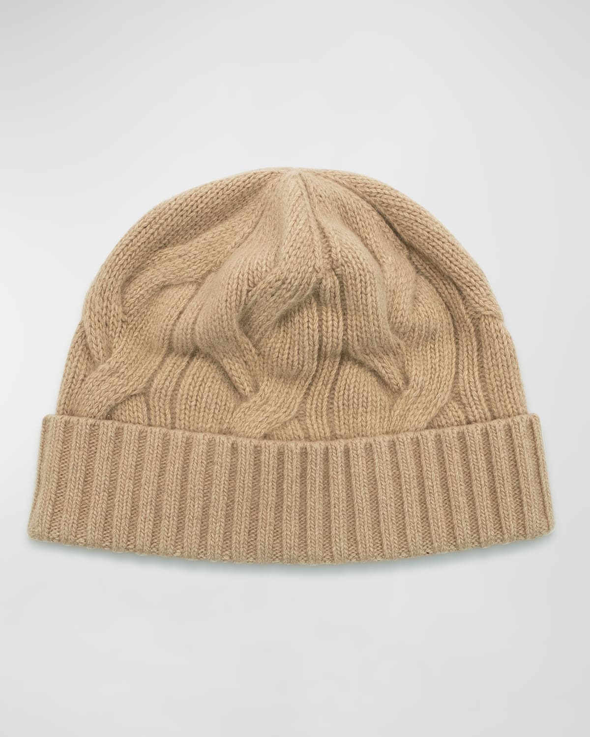 Giant Cable Knit Cashmere Beanie