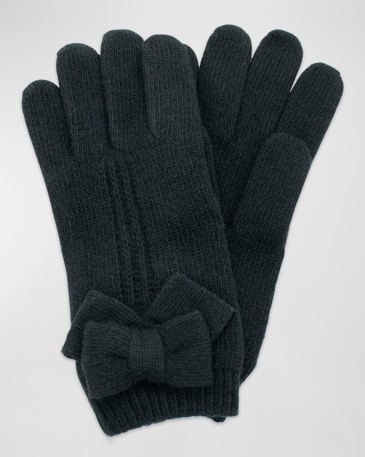 Jersey Knit Bow Cashmere Gloves
