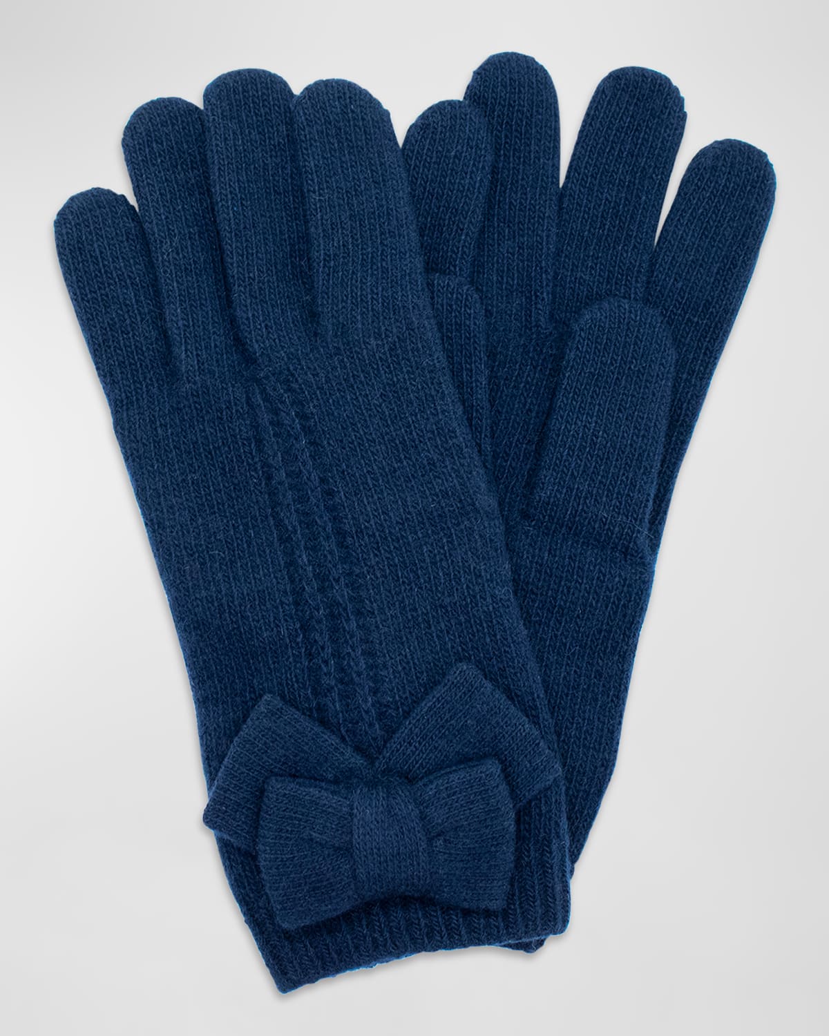 Jersey Knit Bow Cashmere Gloves