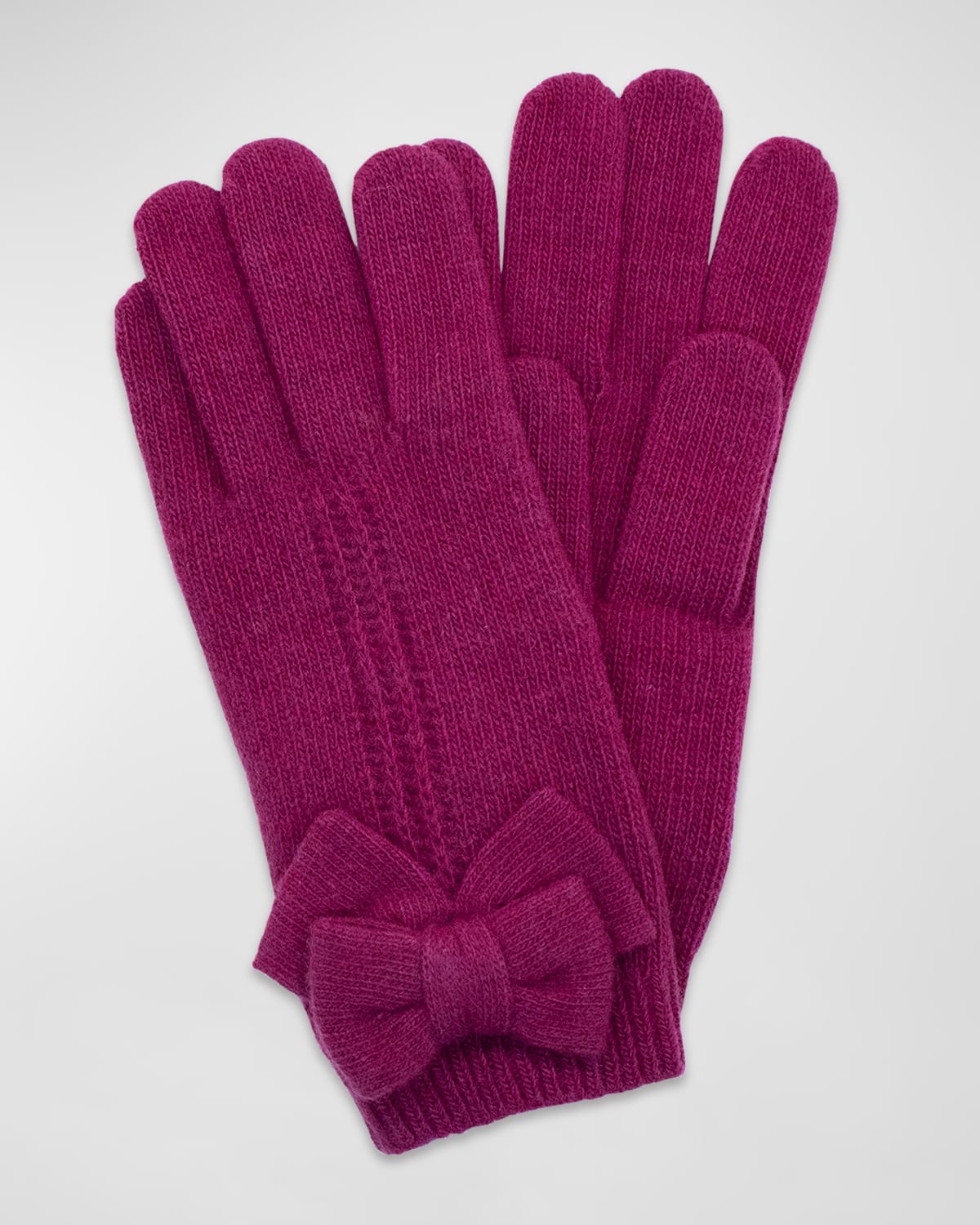 Jersey Knit Bow Cashmere Gloves