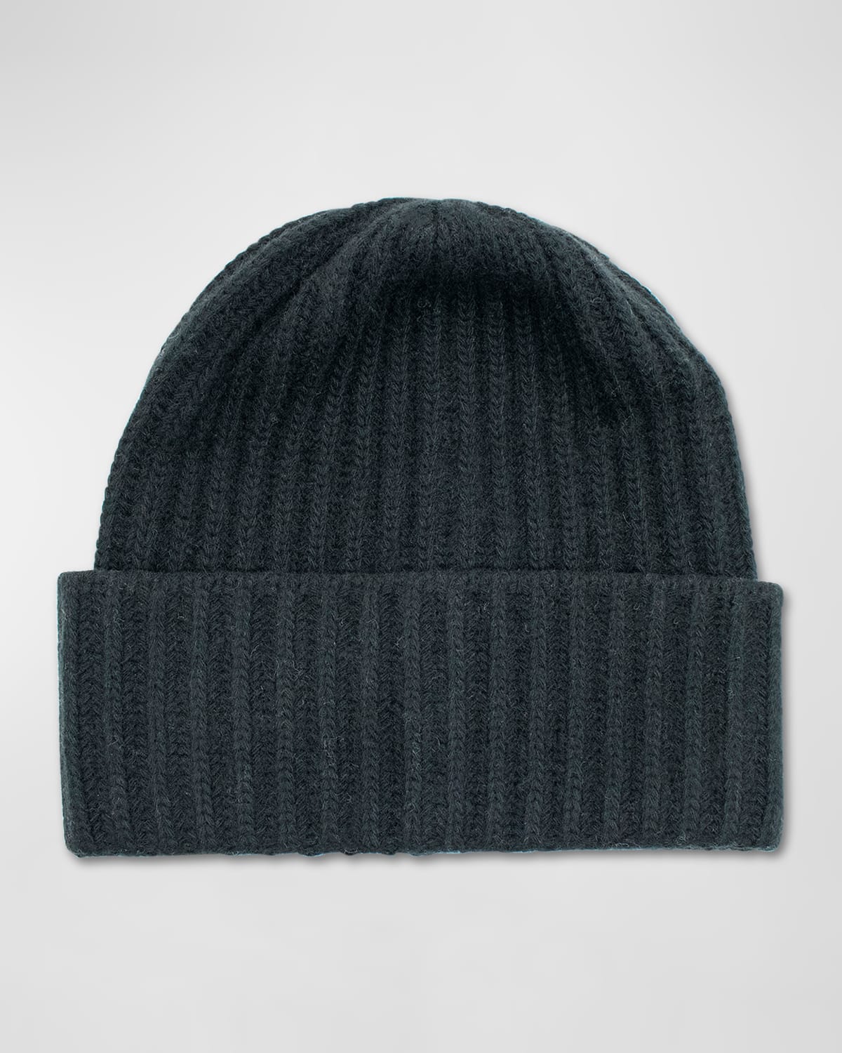 Ribbed Slouch Cuff Cashmere Beanie