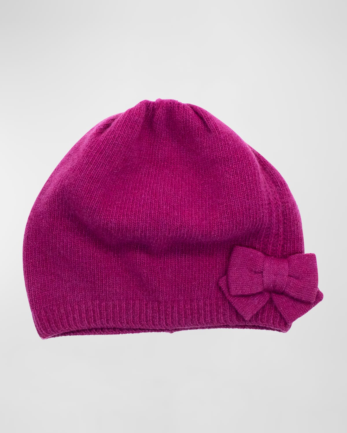Jersey Knit Bow Slouch Cashmere Beanie