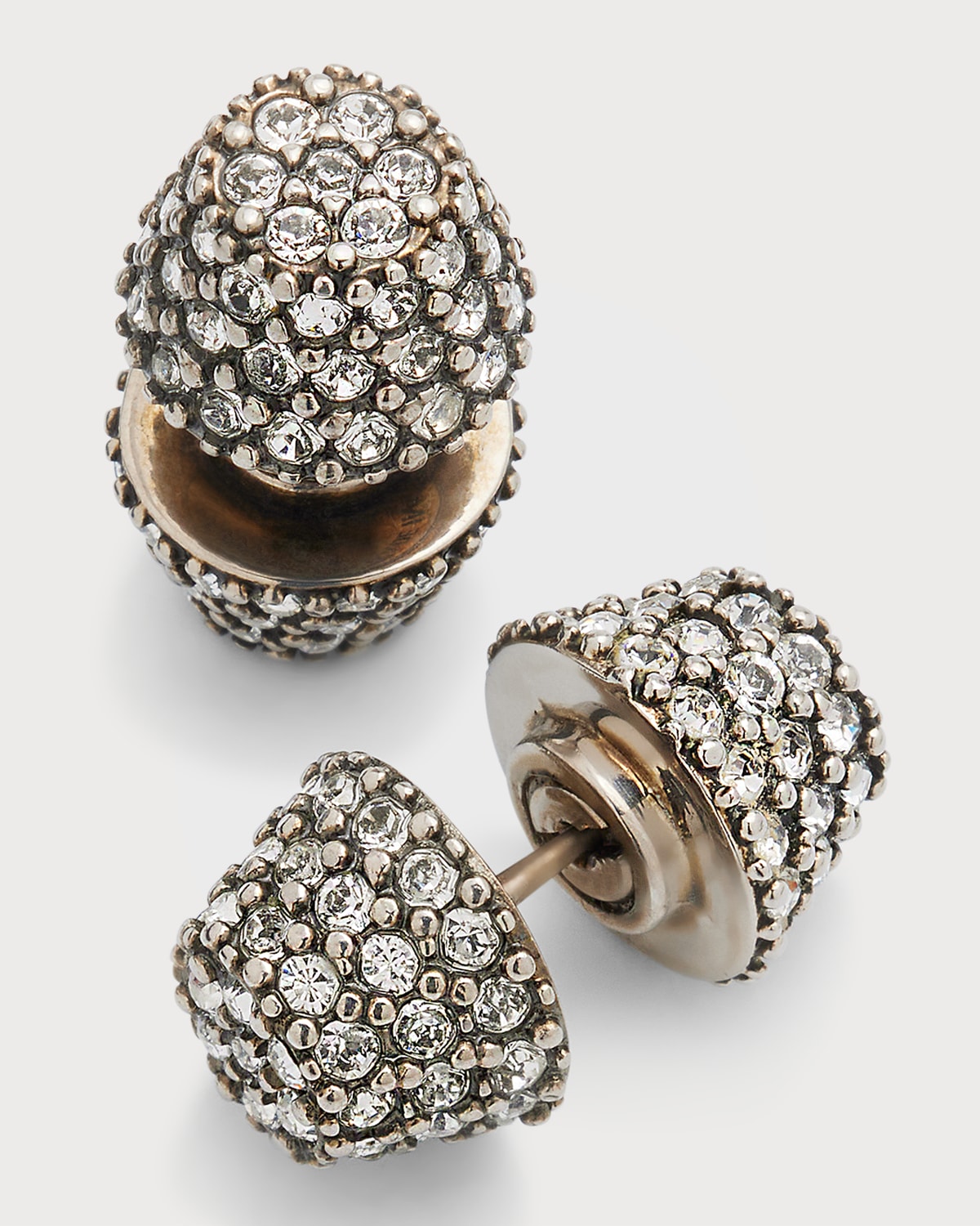 BALENCIAGA CAGOLE FRONT-AND-BACK STUD EARRINGS