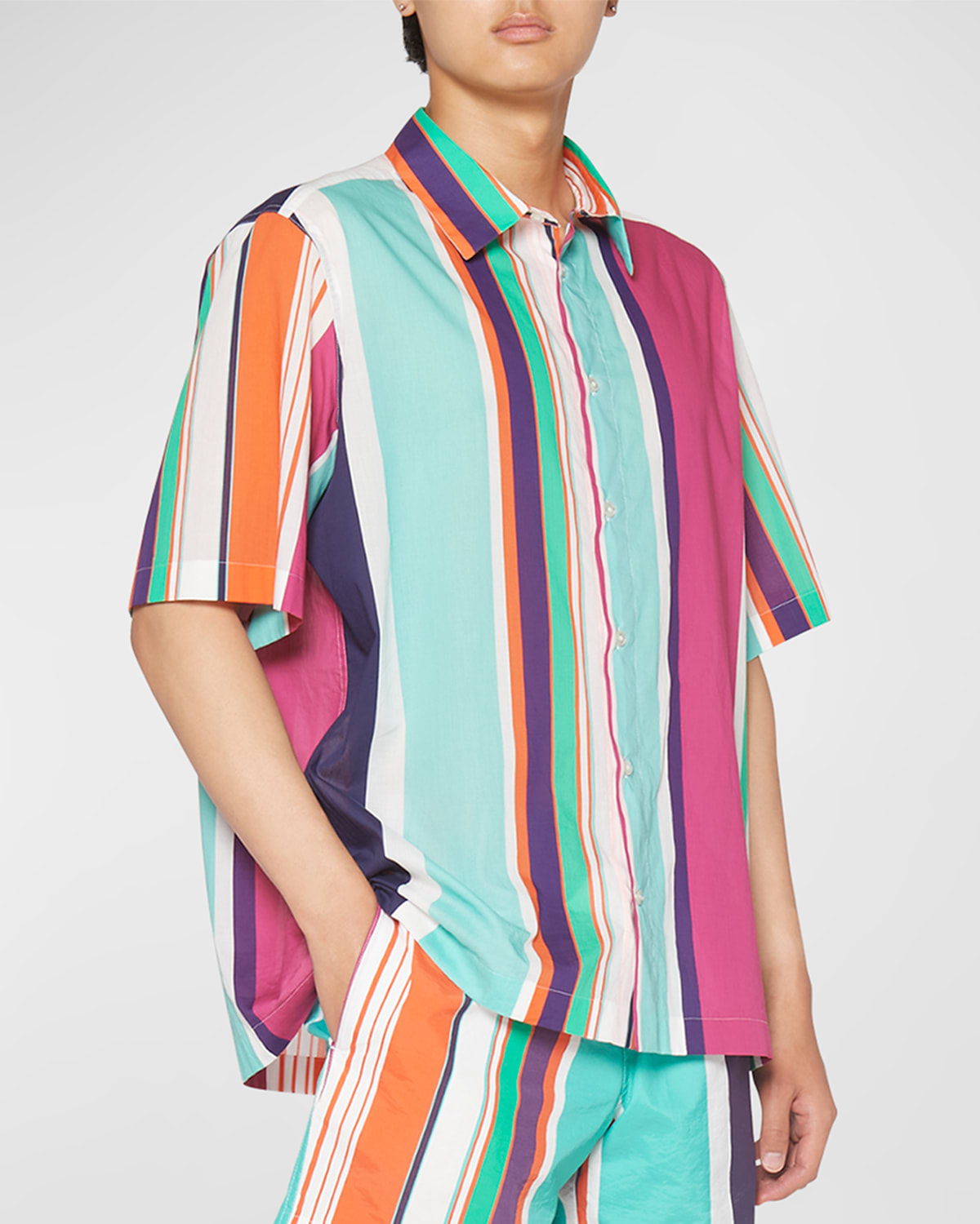 Etro Vertical-stripe Shirt In Blue