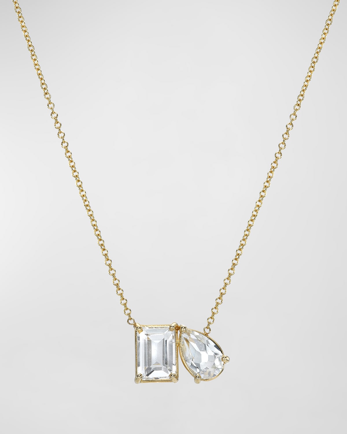 White Topaz Toi et Moi Necklace