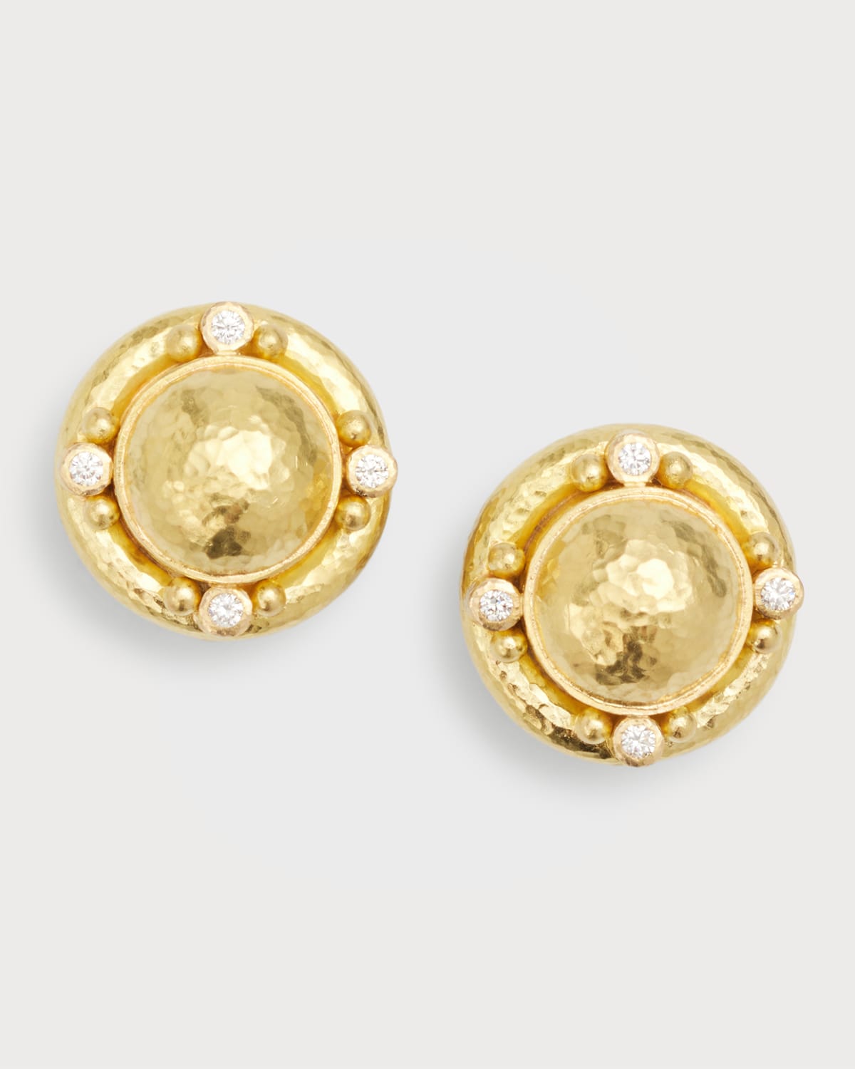 Elizabeth Locke 19K Dome Earrings with Diamonds