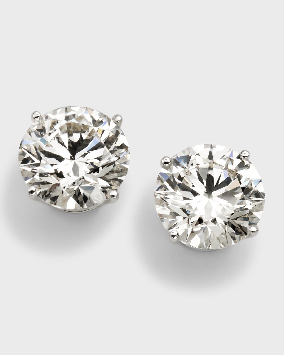 Lab Grown Diamond 18K White Gold Round Stud Earrings, 6.0tcw