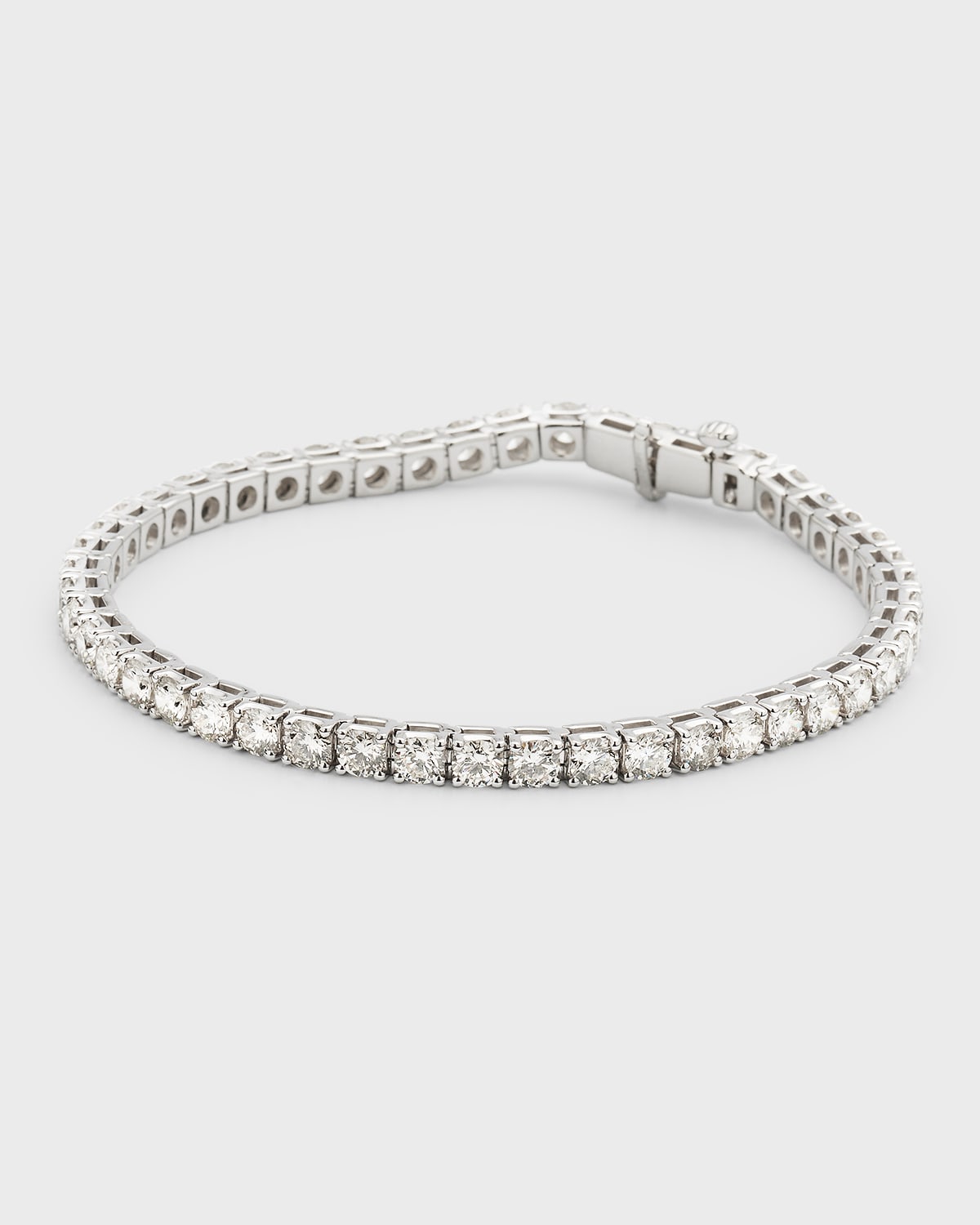 Lab Grown Diamond 18K White Gold Round Tennis Bracelet, 7"L