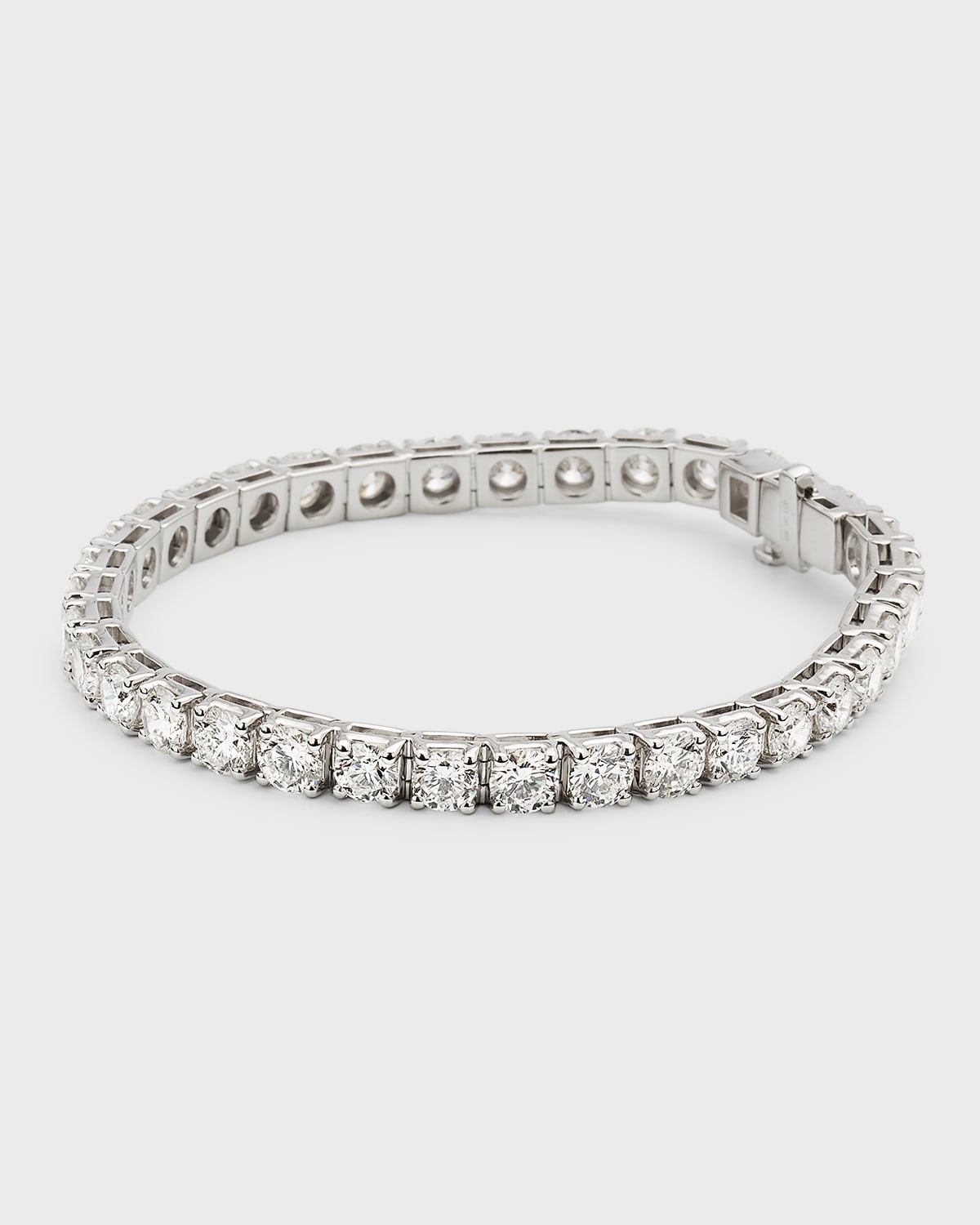 Lab Grown Diamond 18K White Gold Round Tennis Bracelet, 7"L