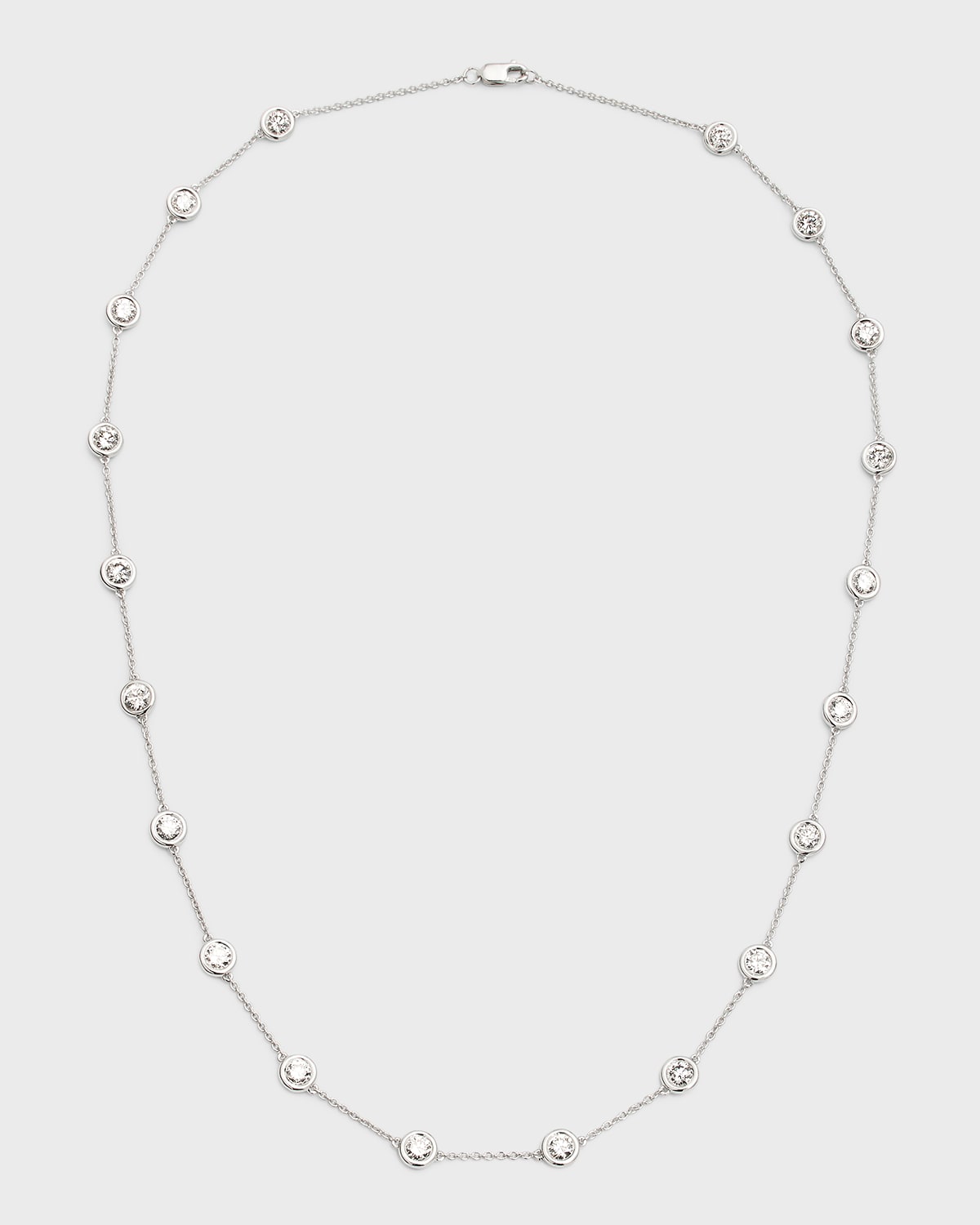 Neiman Marcus Lab Grown Diamonds 18k White Gold Round Lab Grown Diamond By-the-yard Necklace, 18"l, 4.0tcw