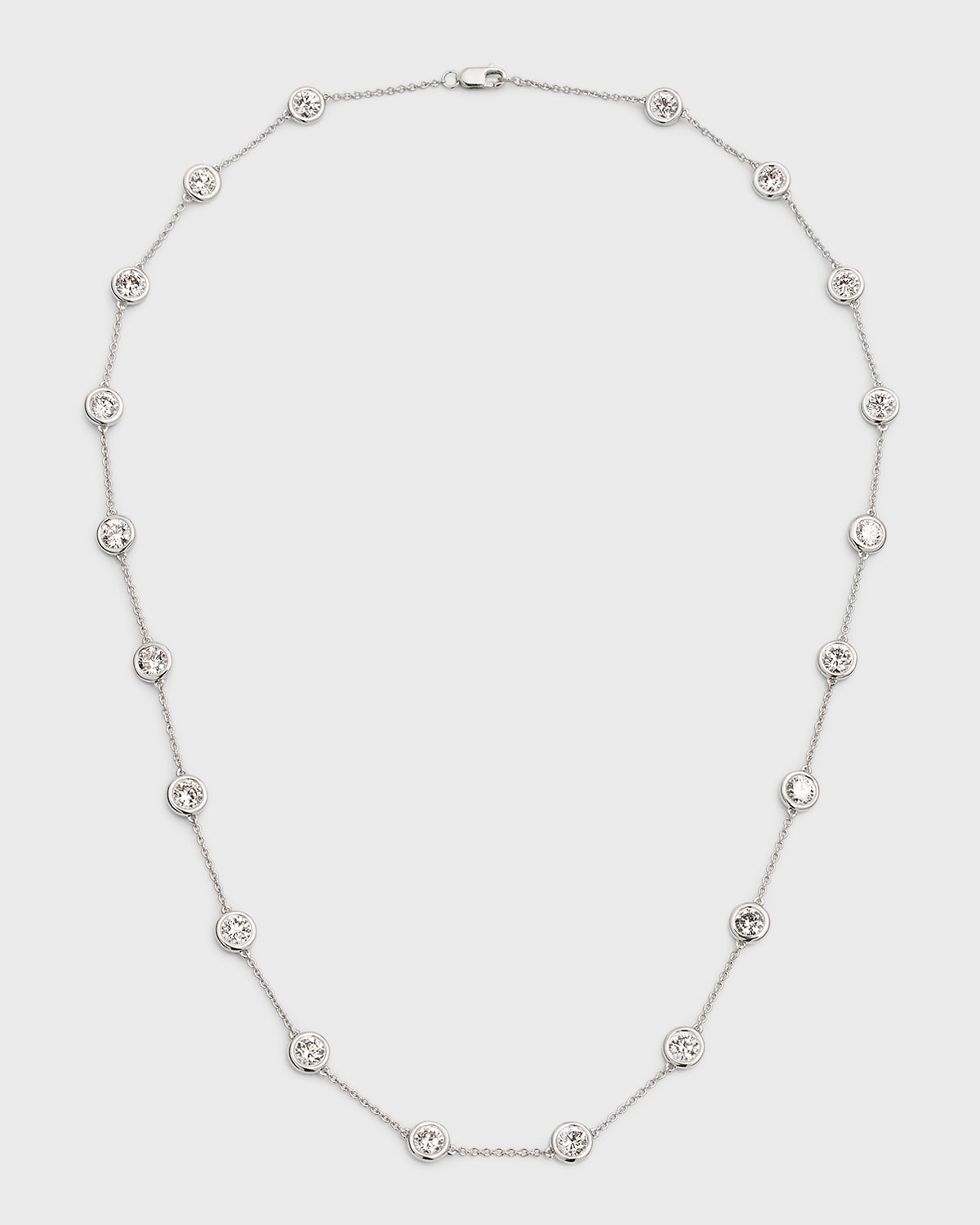 Neiman Marcus Lab Grown Diamonds 18k White Gold Round Lab Grown Diamond By-the-yard Necklace, 18"l, 6.0tcw