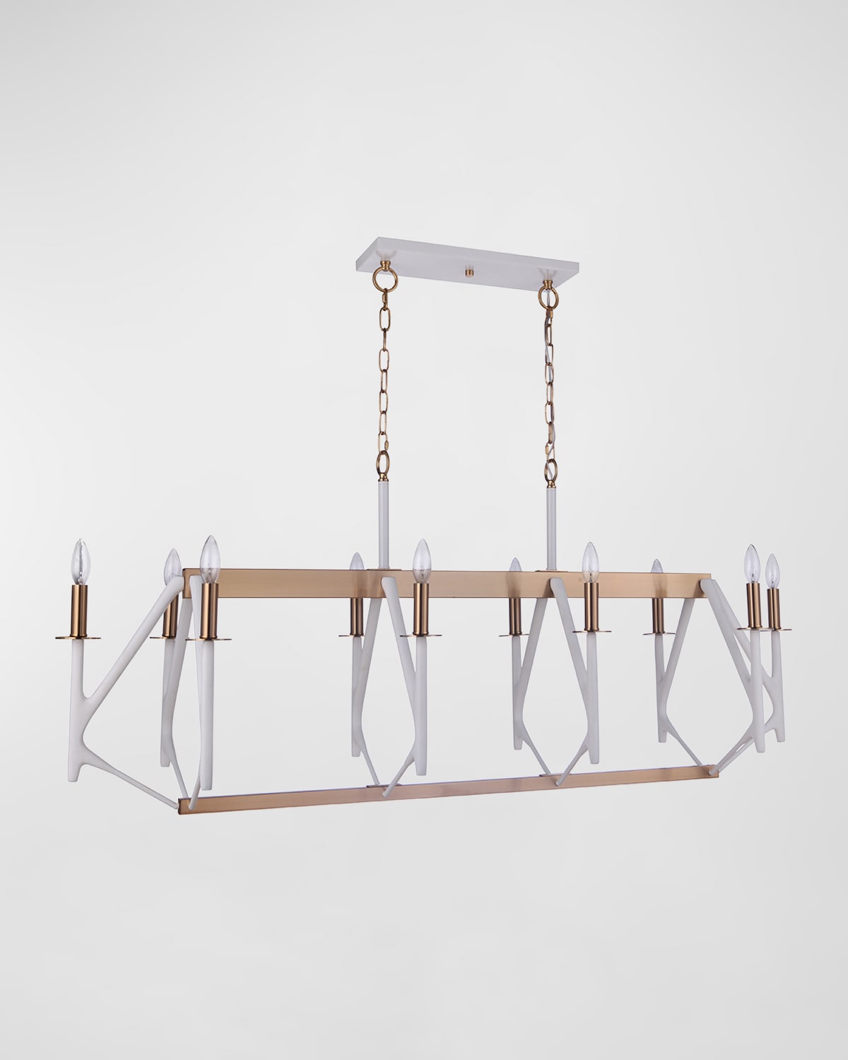 Ellington/litex The Reserve 10-light Island Chandelier In White/satin Brass