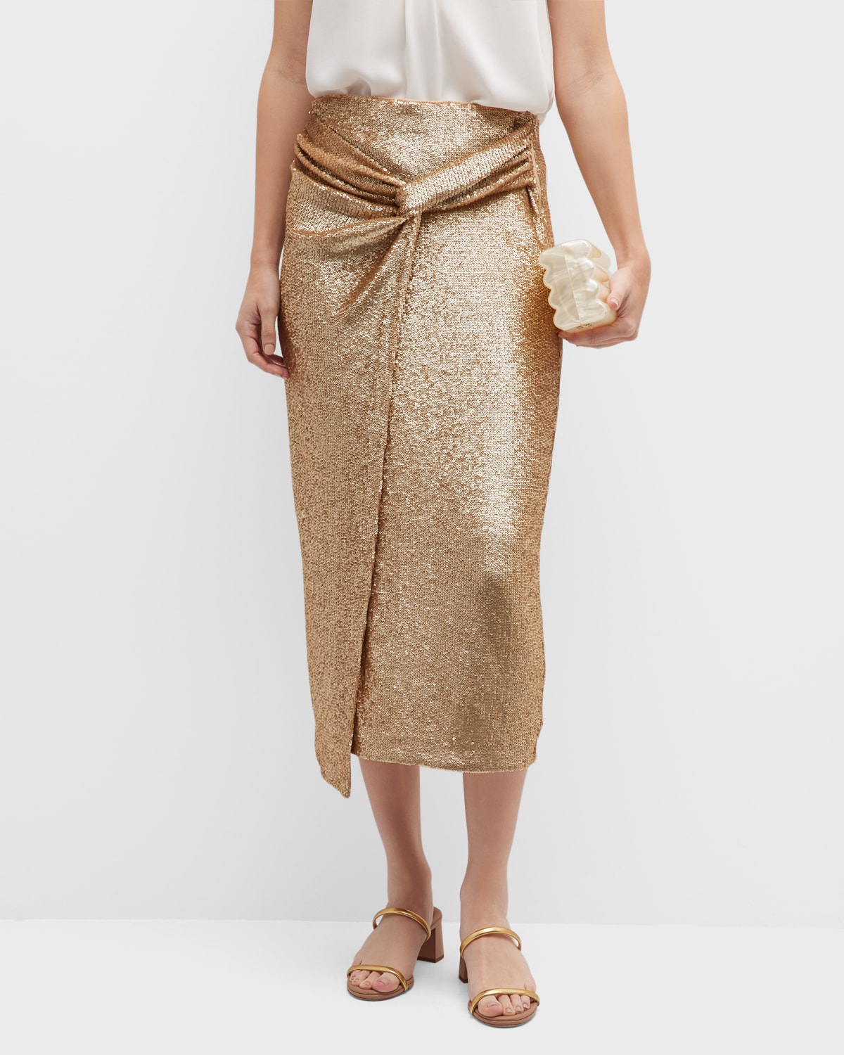 Sequin Sarong Midi Skirt