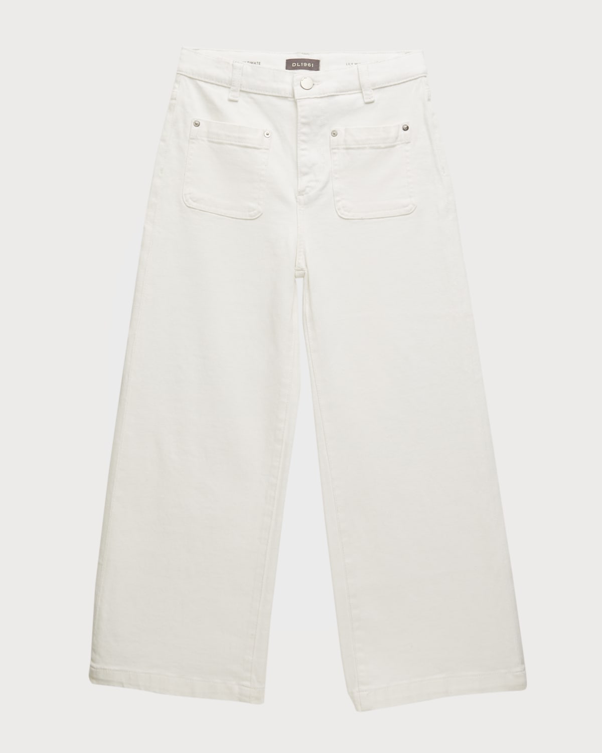 Dl Premium Denim Kids' Little Girl's & Girl's Lily High-rise Wide-leg Jeans In White Tide