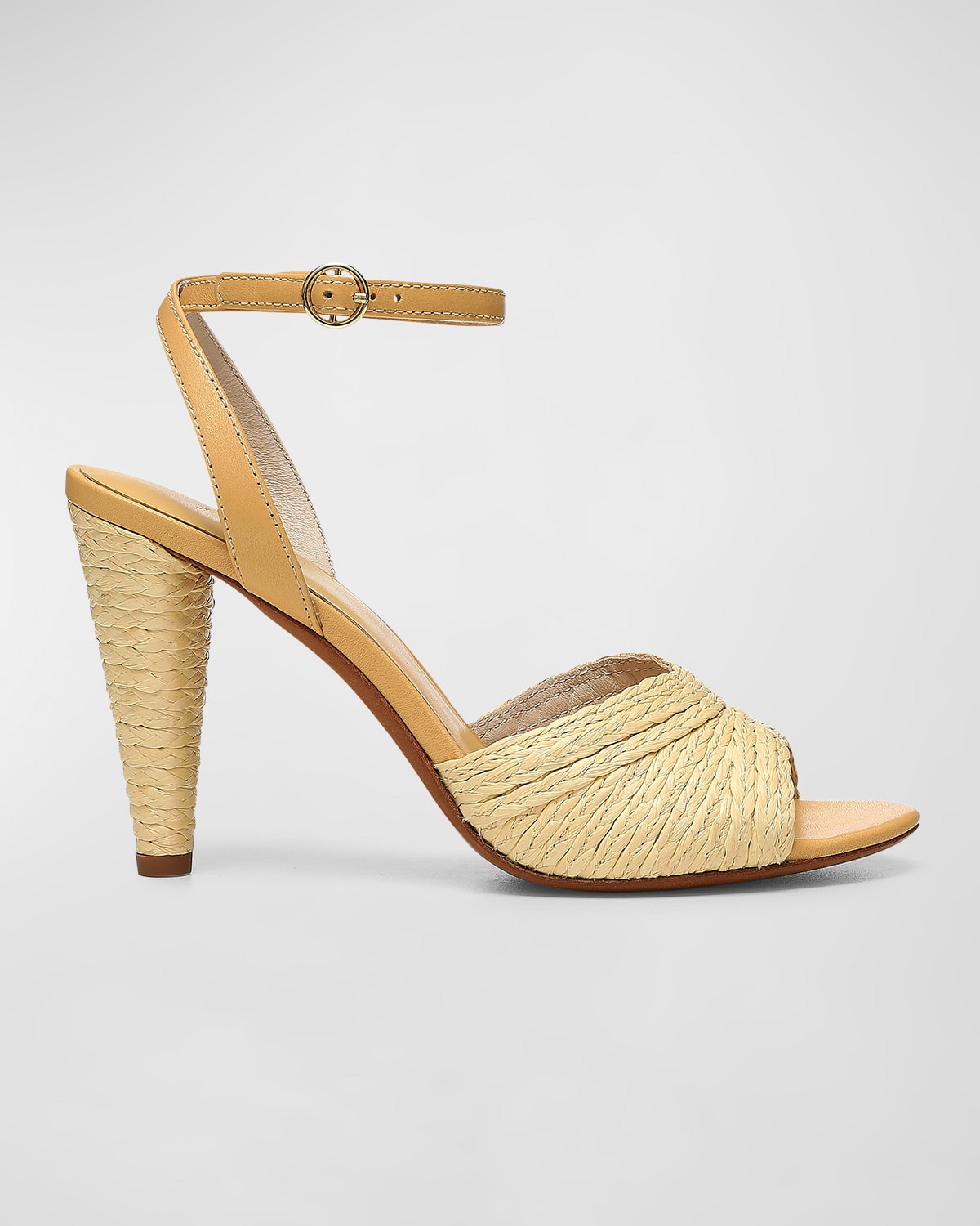 Calanr Raffia Ankle-Strap Sandals