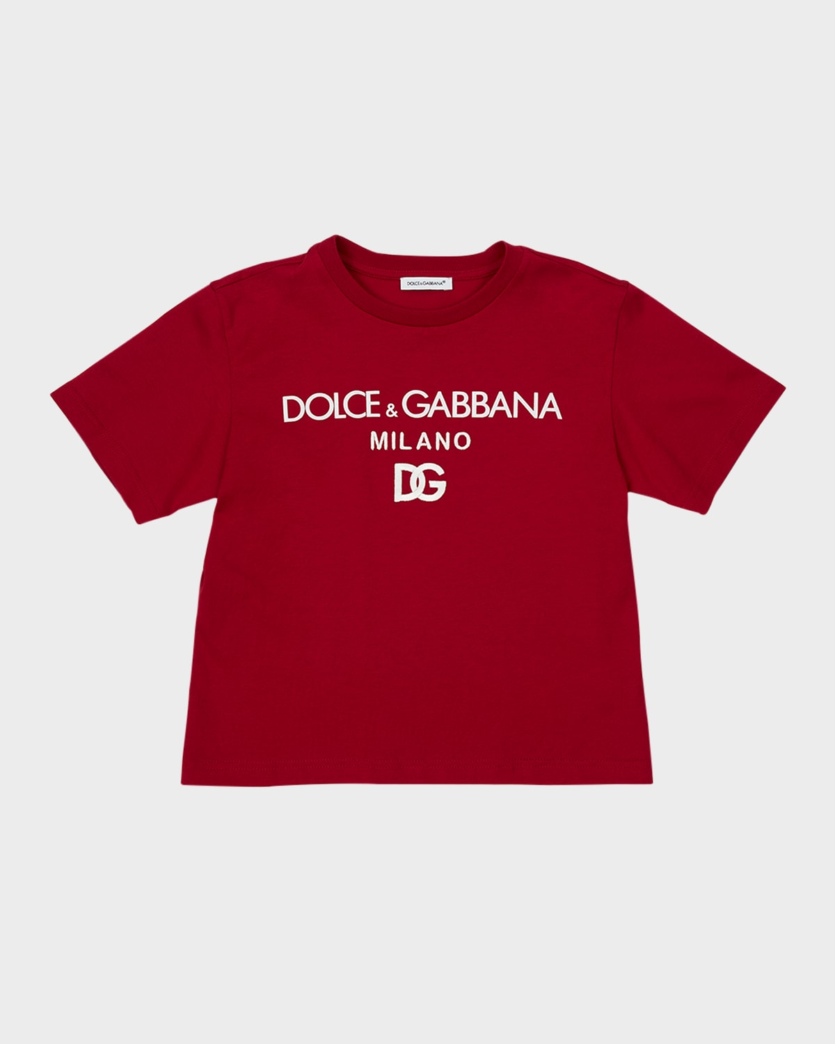 Dolce & Gabbana Kids' Dg Milano Logo-print T-shirt In Bright Red