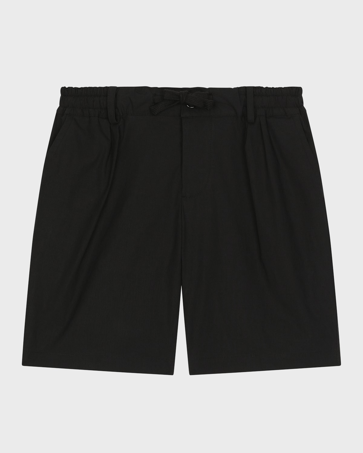 Dolce & Gabbana Kids' Stretch Poplin Shorts With Logo Tag In Black