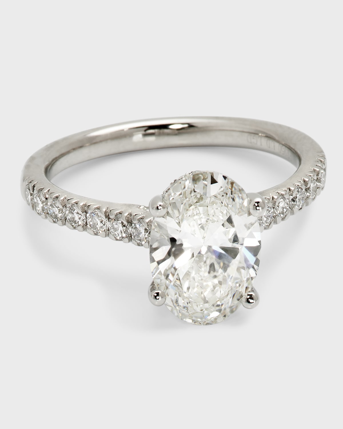 Platinum Oval & Round Lab-Grown Diamond Ring