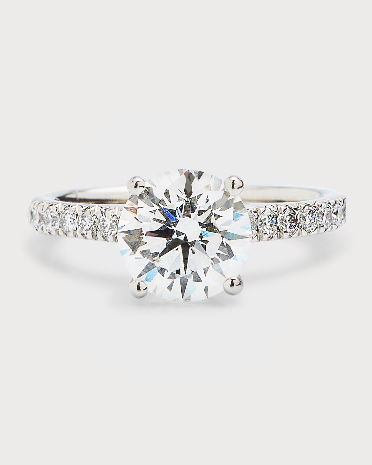 Platinum Round Lab-Grown Diamond Ring