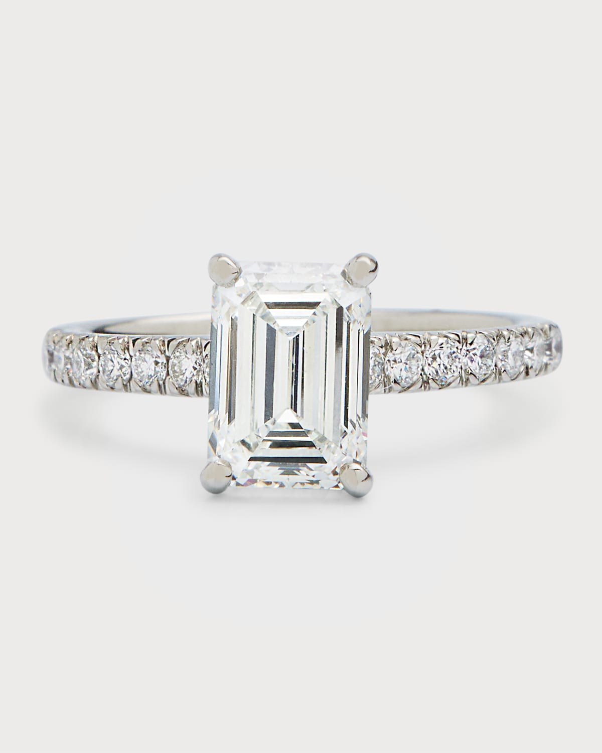 Platinum Emerald-Cut Lab-Grown Diamond Ring