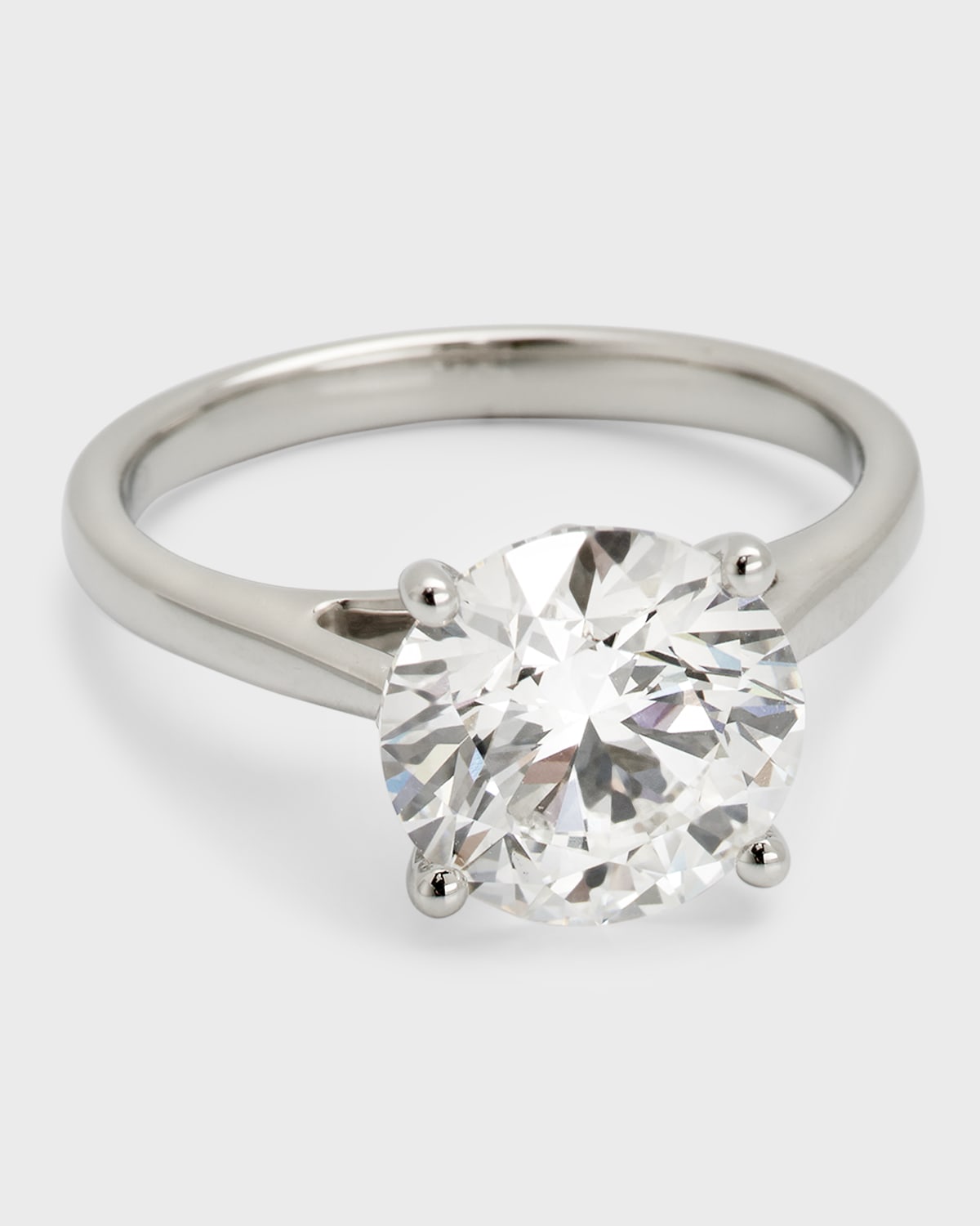 Lab Grown Diamond Platinum Round Solitaire Ring, Size 6, 3.0tcw