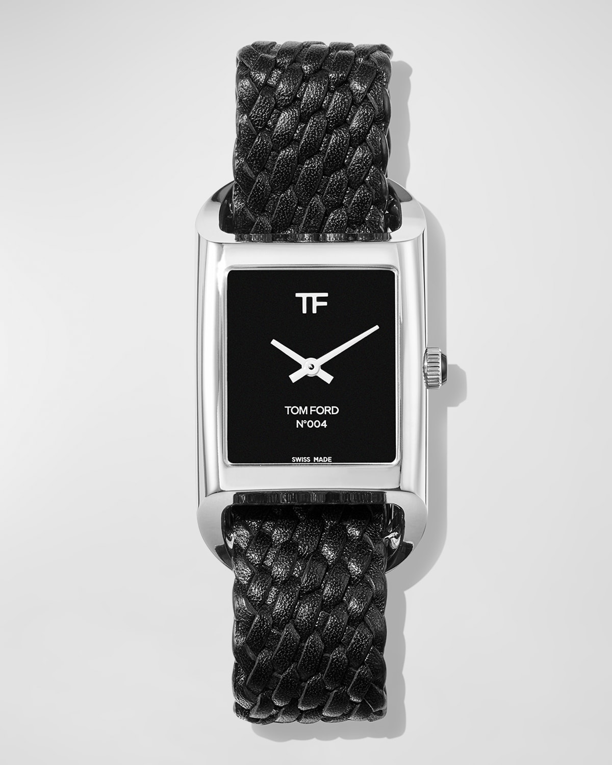 TOM FORD MEN'S TOM FORD 004 BRAIDED LEATHER STRAP WATCH