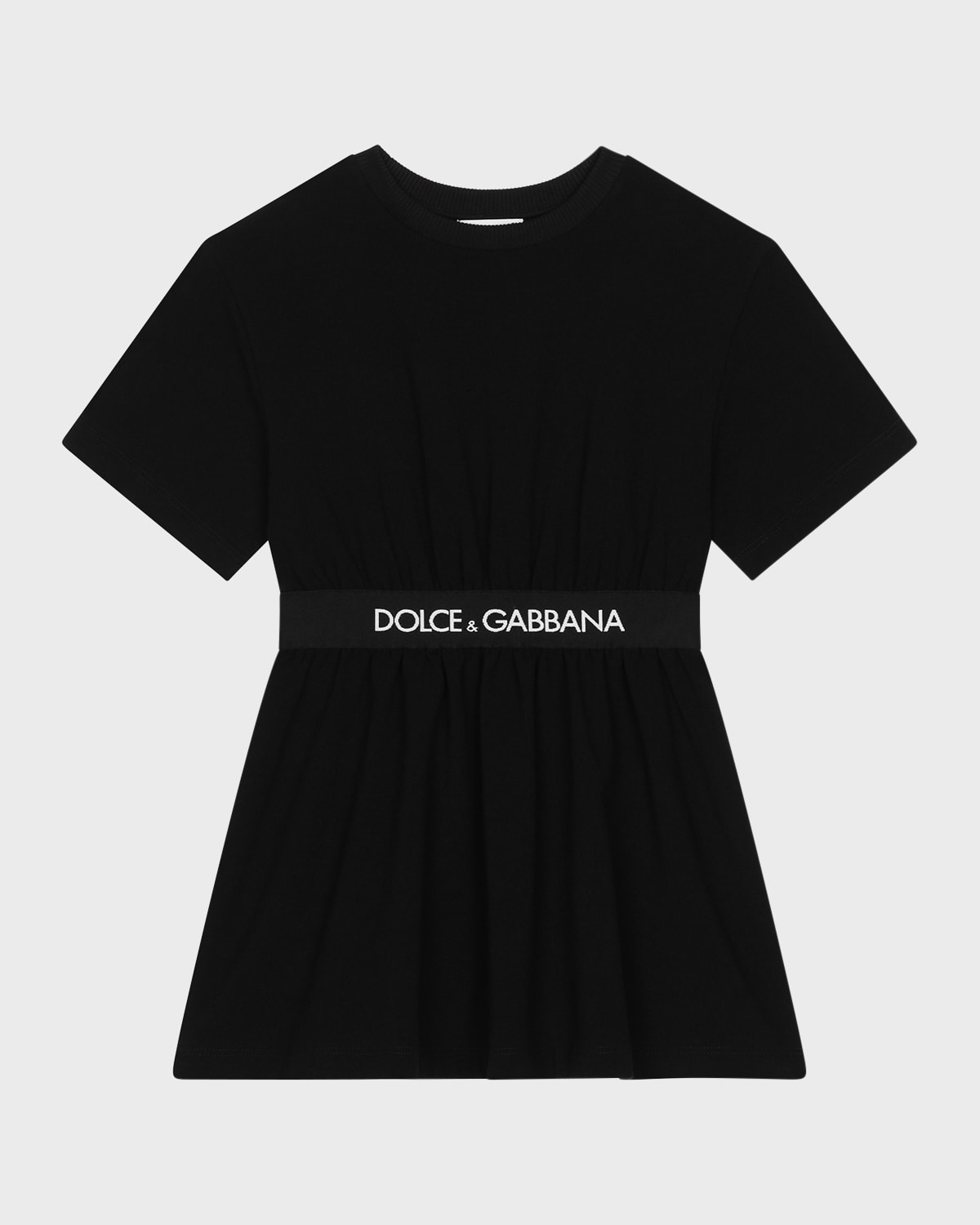 Dolce & Gabbana Kids' Girl's Logo Waist Dress W/ Bloomers In Black