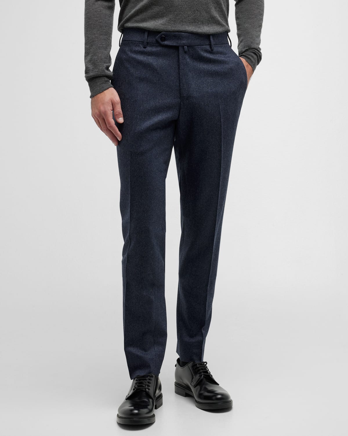 Men's Cropped Wool-Cashmere Flannel Pants