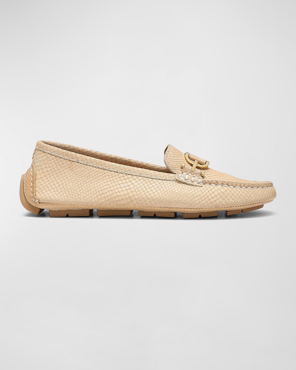 Donald J Pliner Giovanna Embossed Bit Driver Loafers In Sand