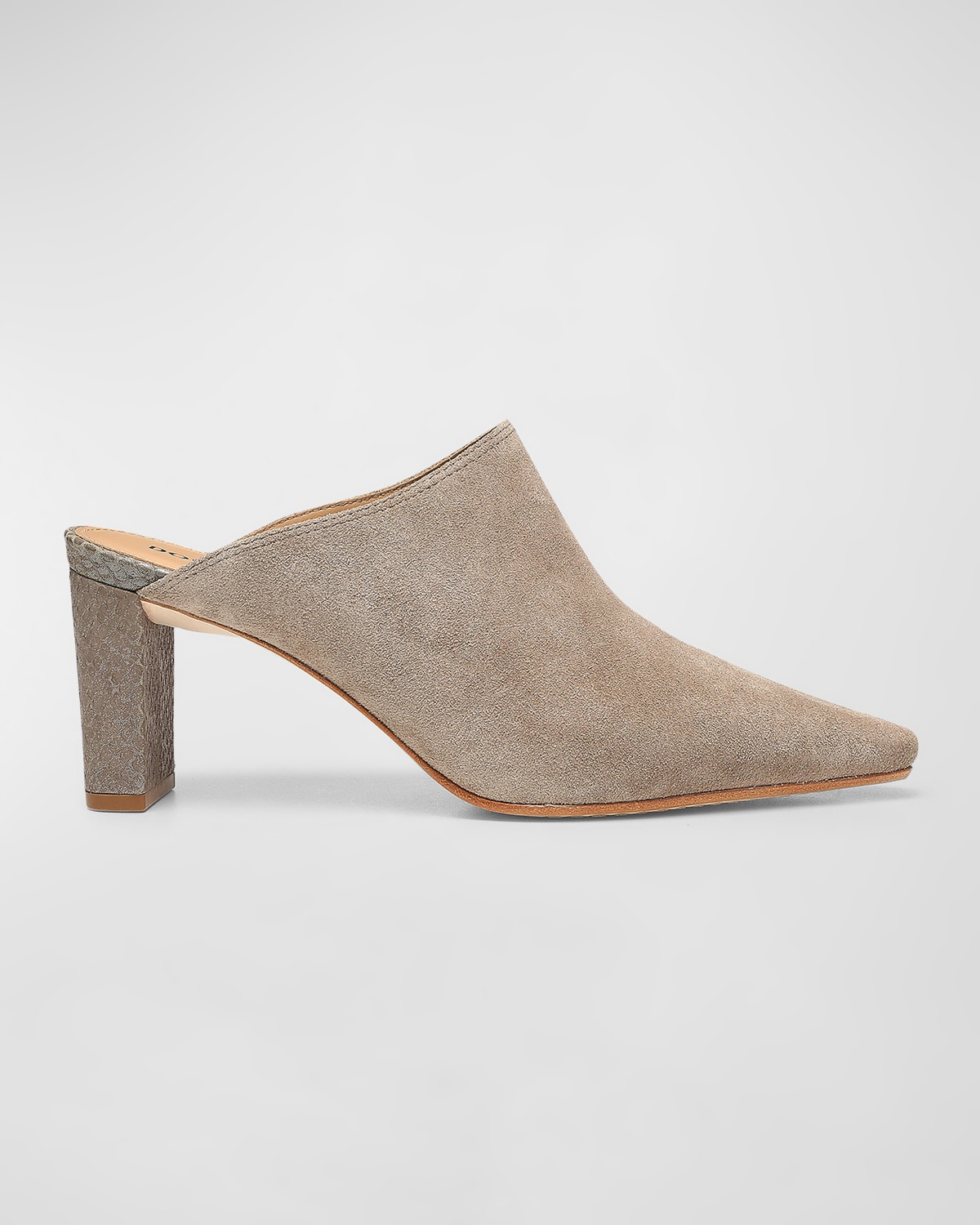 Donald J Pliner Ollie Mixed Leather Mules In Light Taupe