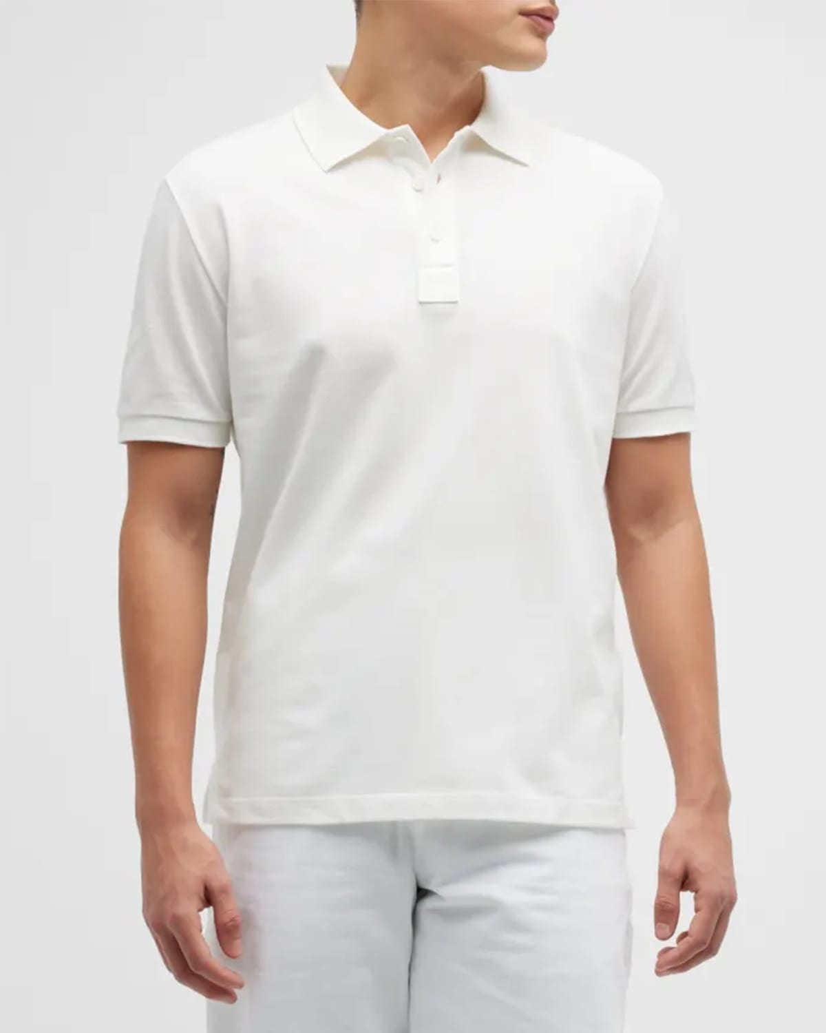 Bottega Veneta Ribbed Collar Polo Shirt In Atilope