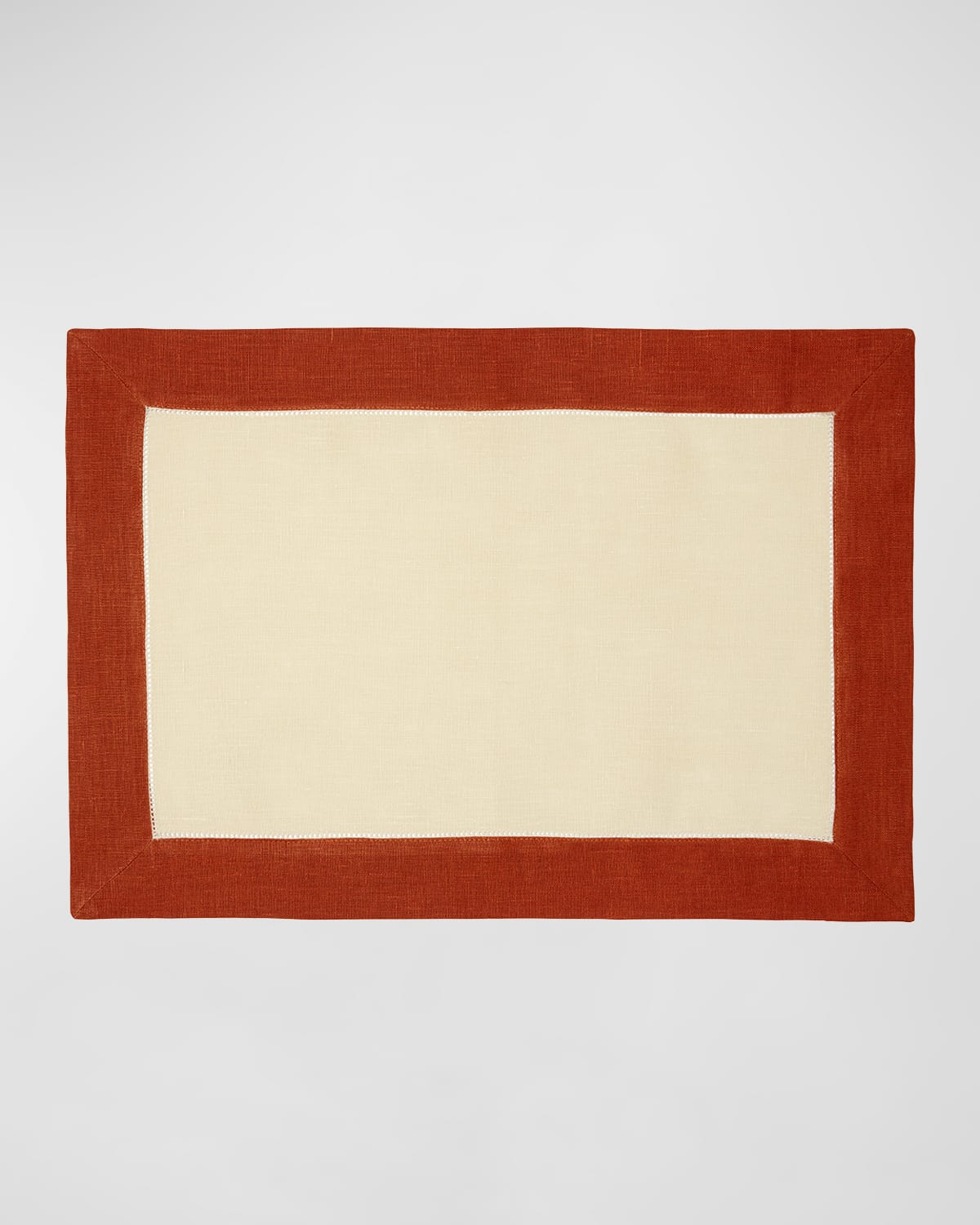 Shop Sferra Roma Color-block Placemats, Set Of 4 In Stone/paprika