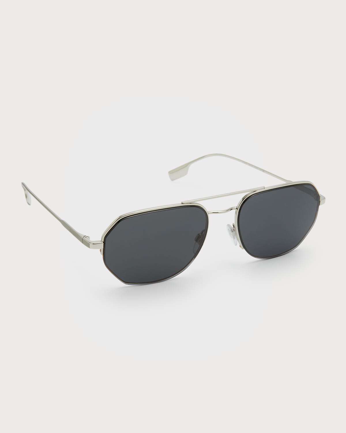 Men's Henry Double-Bridge Steel Aviator Sunglasses
