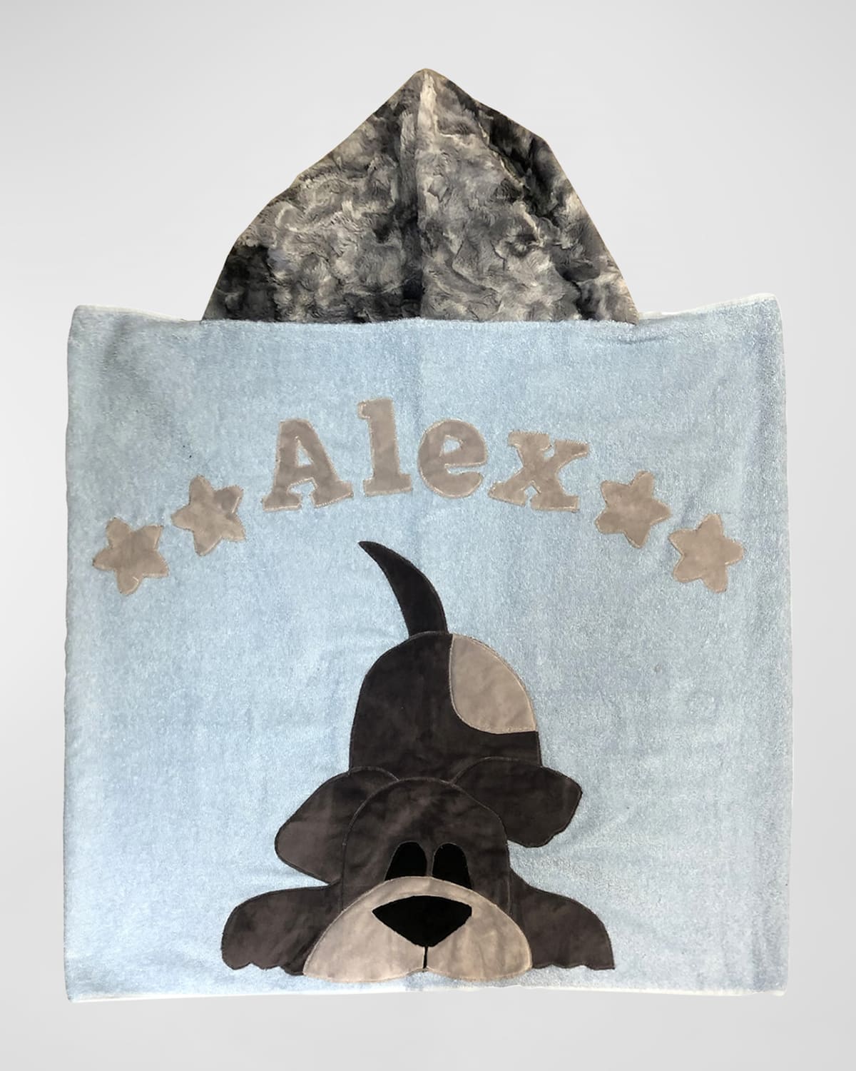 Happy Tails Personalized Hooded Towel Blue