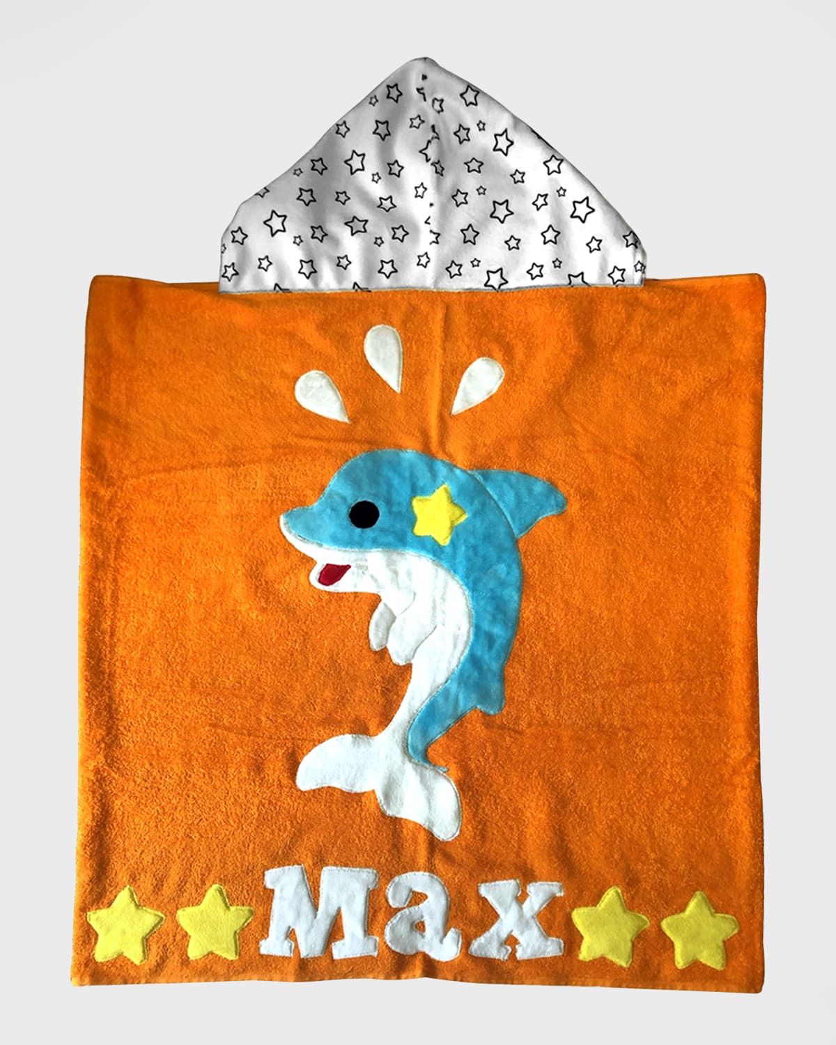 Boogie Baby Kid's My Friend Flip Hooded Towel, Personalized In Orange