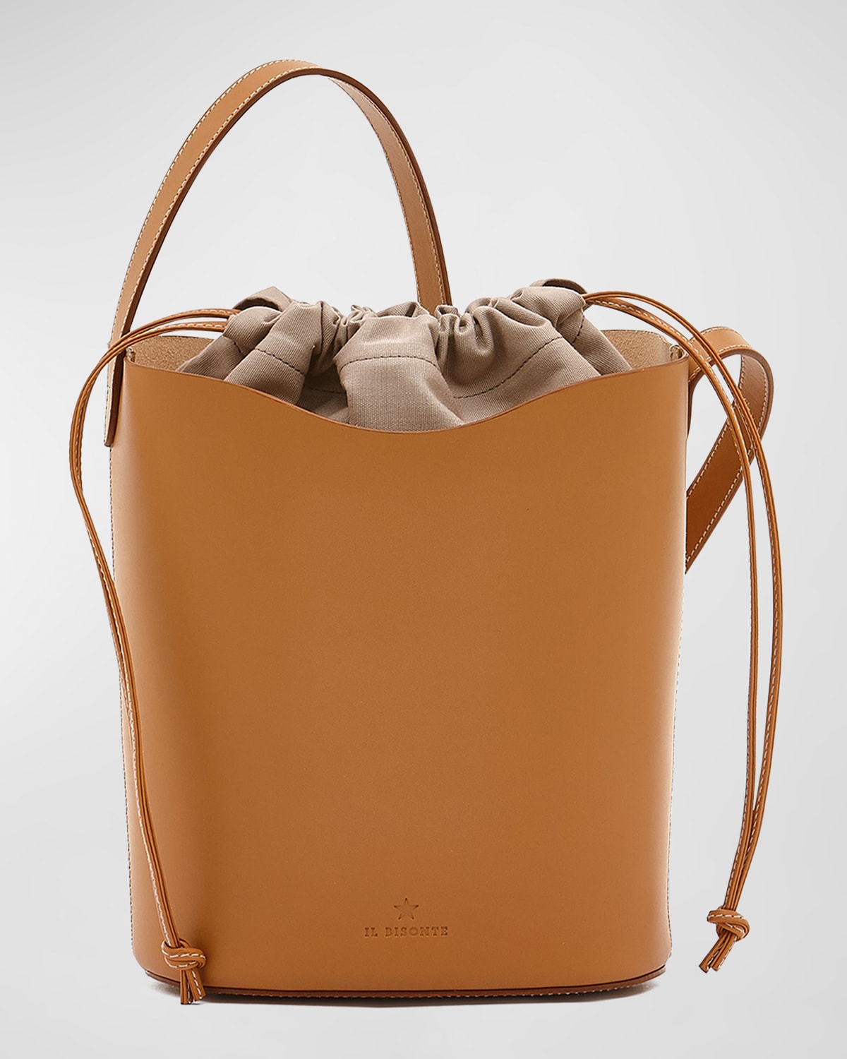 Roseto Vacchetta Leather Bucket Bag