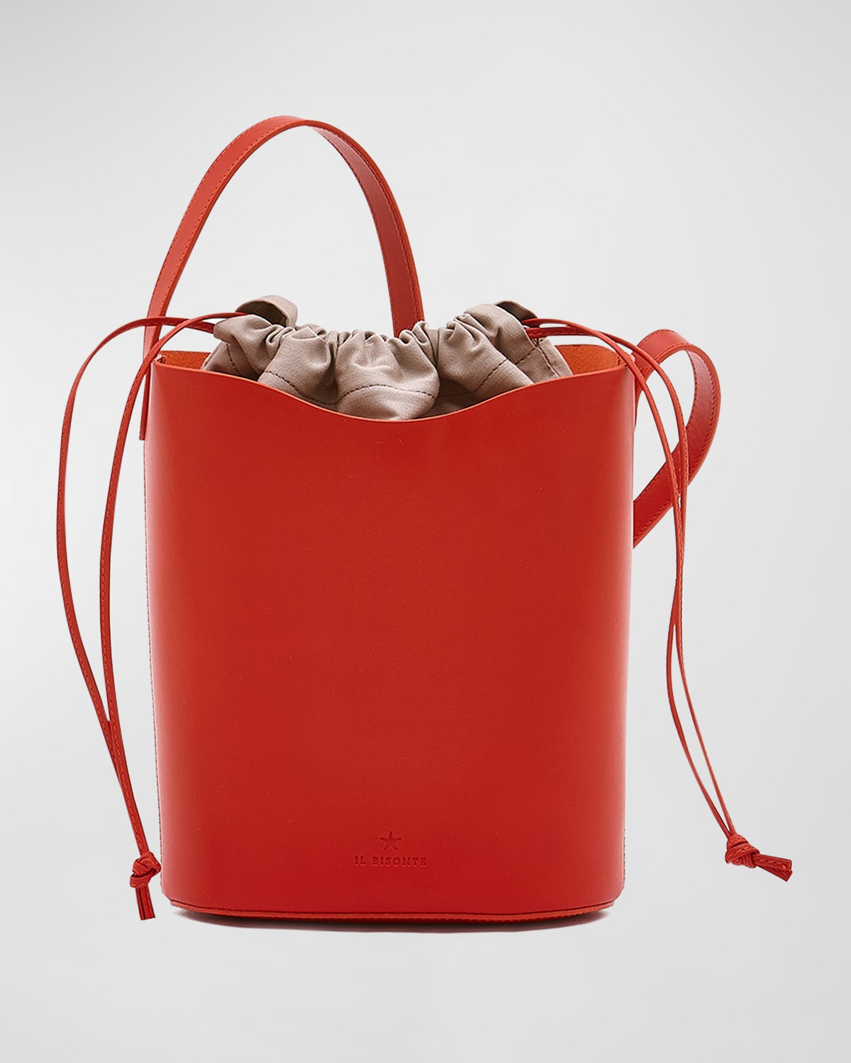 Roseto Vacchetta Leather Bucket Bag