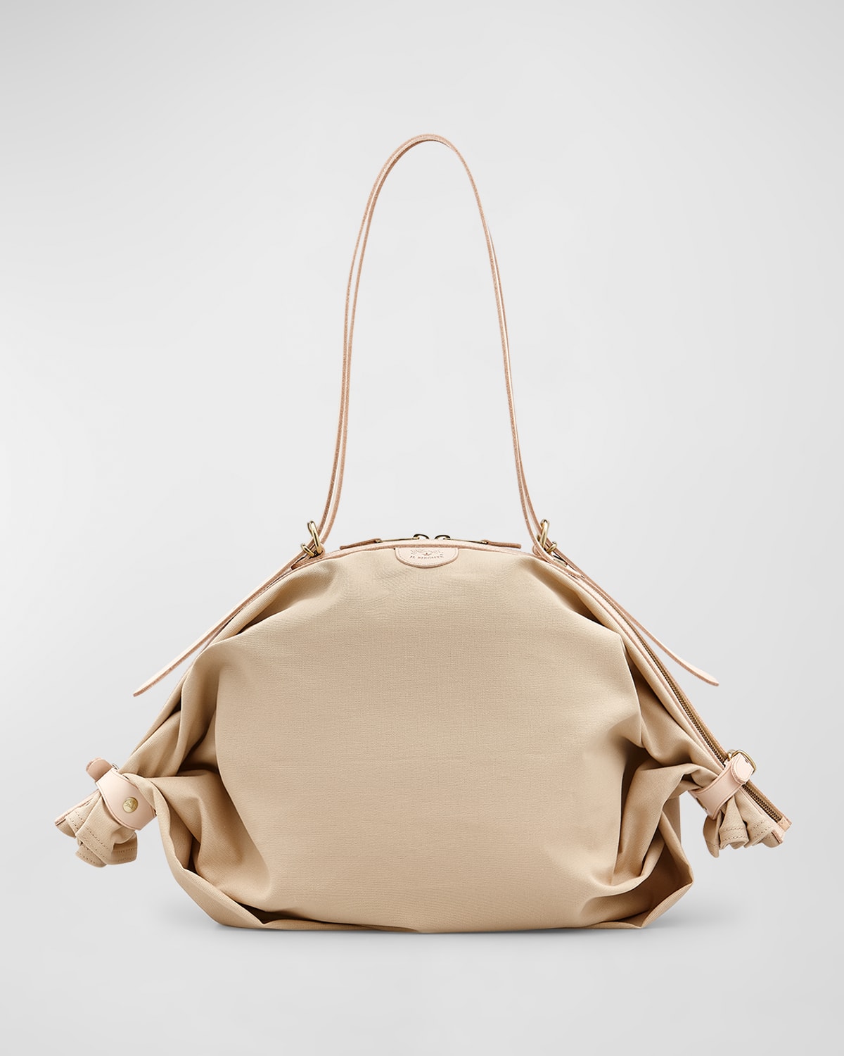 Il Bisonte Caramella Transformable Buckle Zip Tote Bag In Seashell/natural