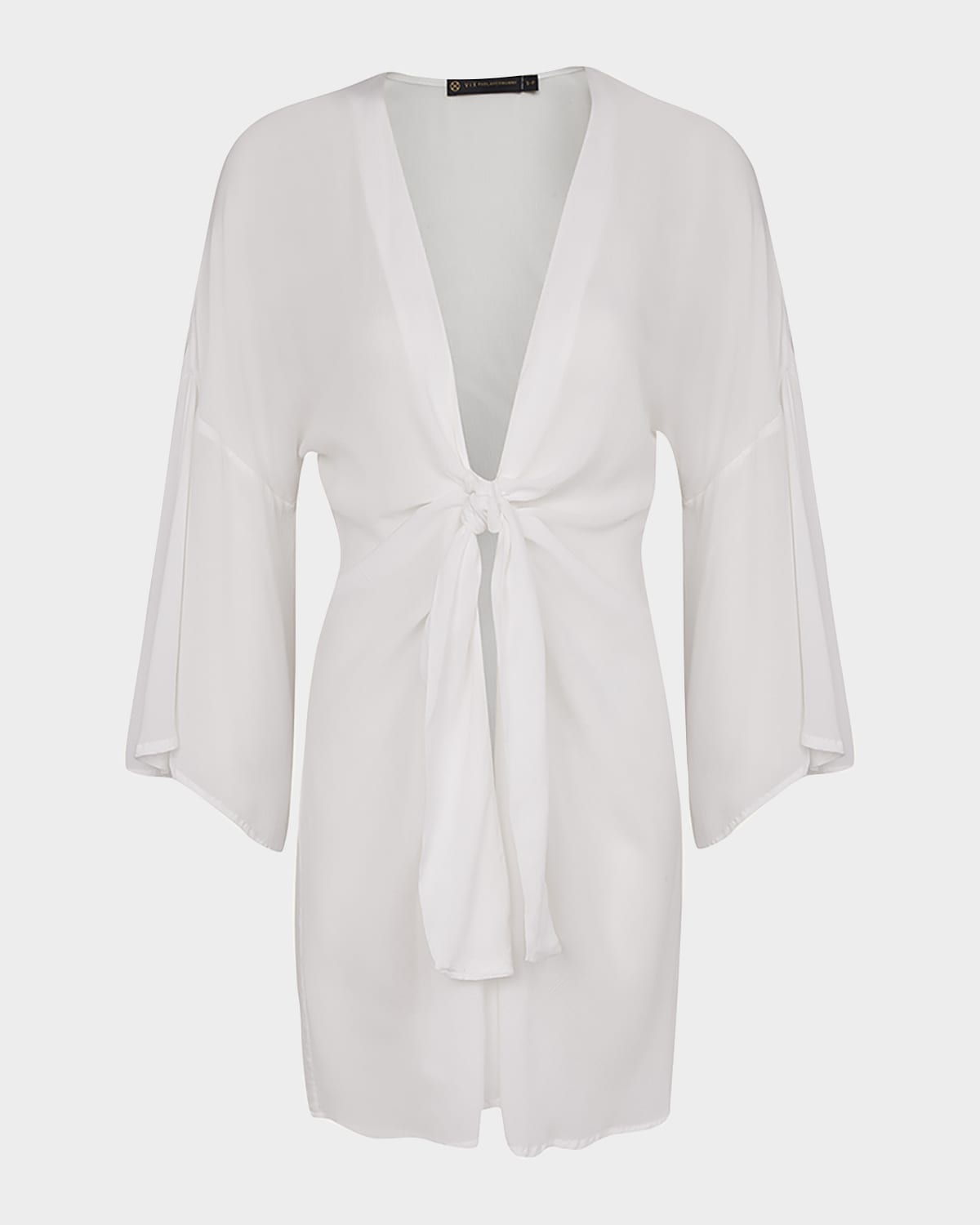 Vix Solid Perola Knot Short Coverup In Off White